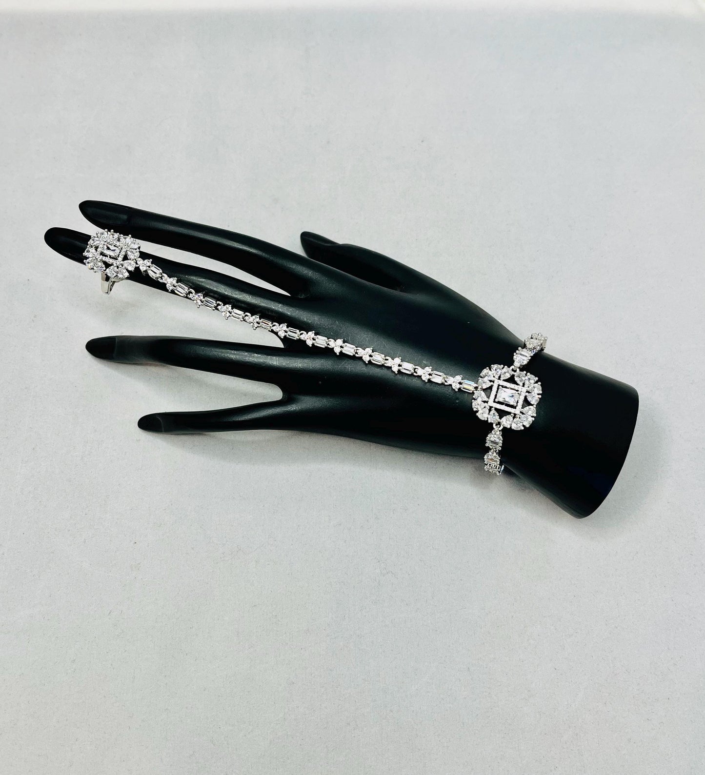 Silver Stone Bracelet With Ring