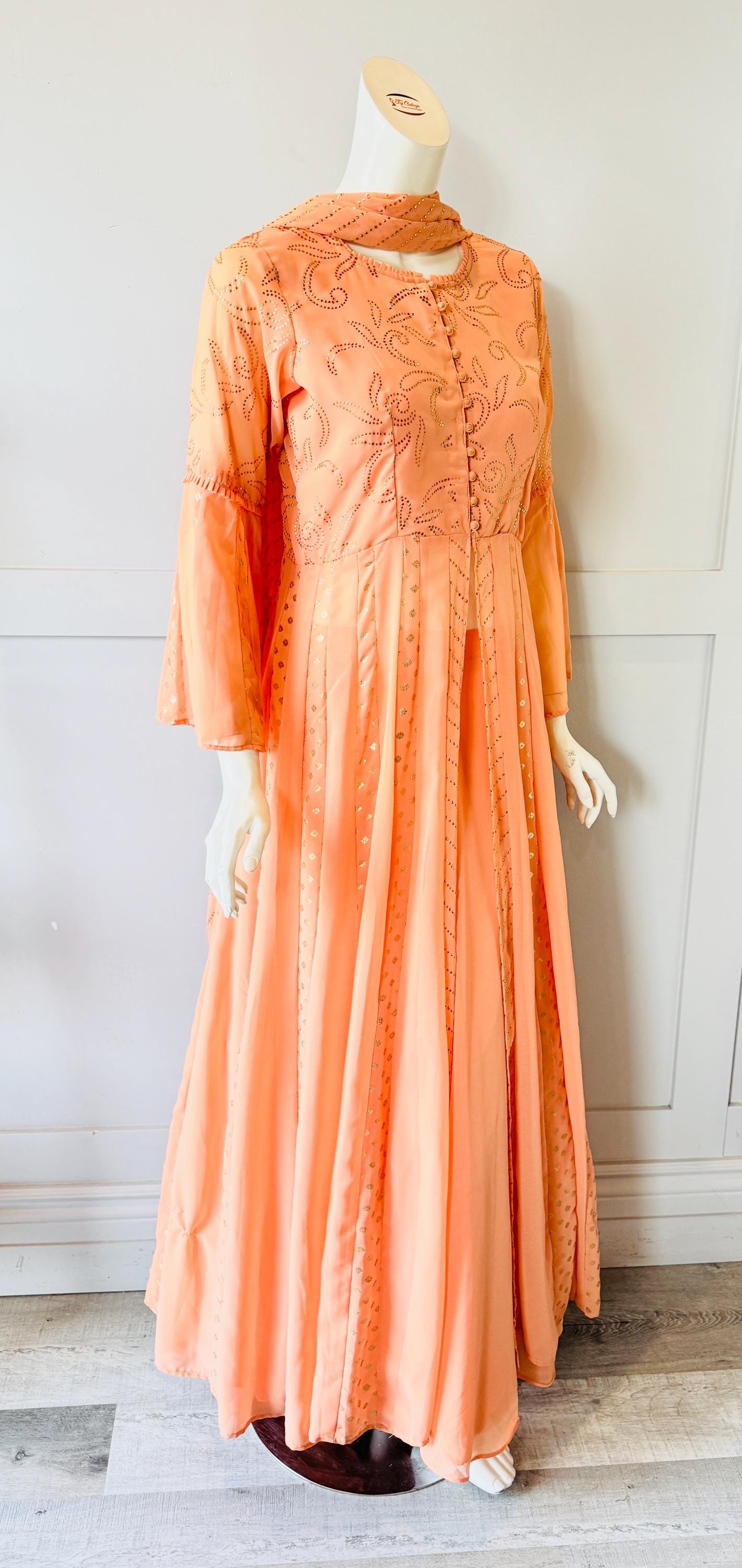 Orange Printed Lehnga