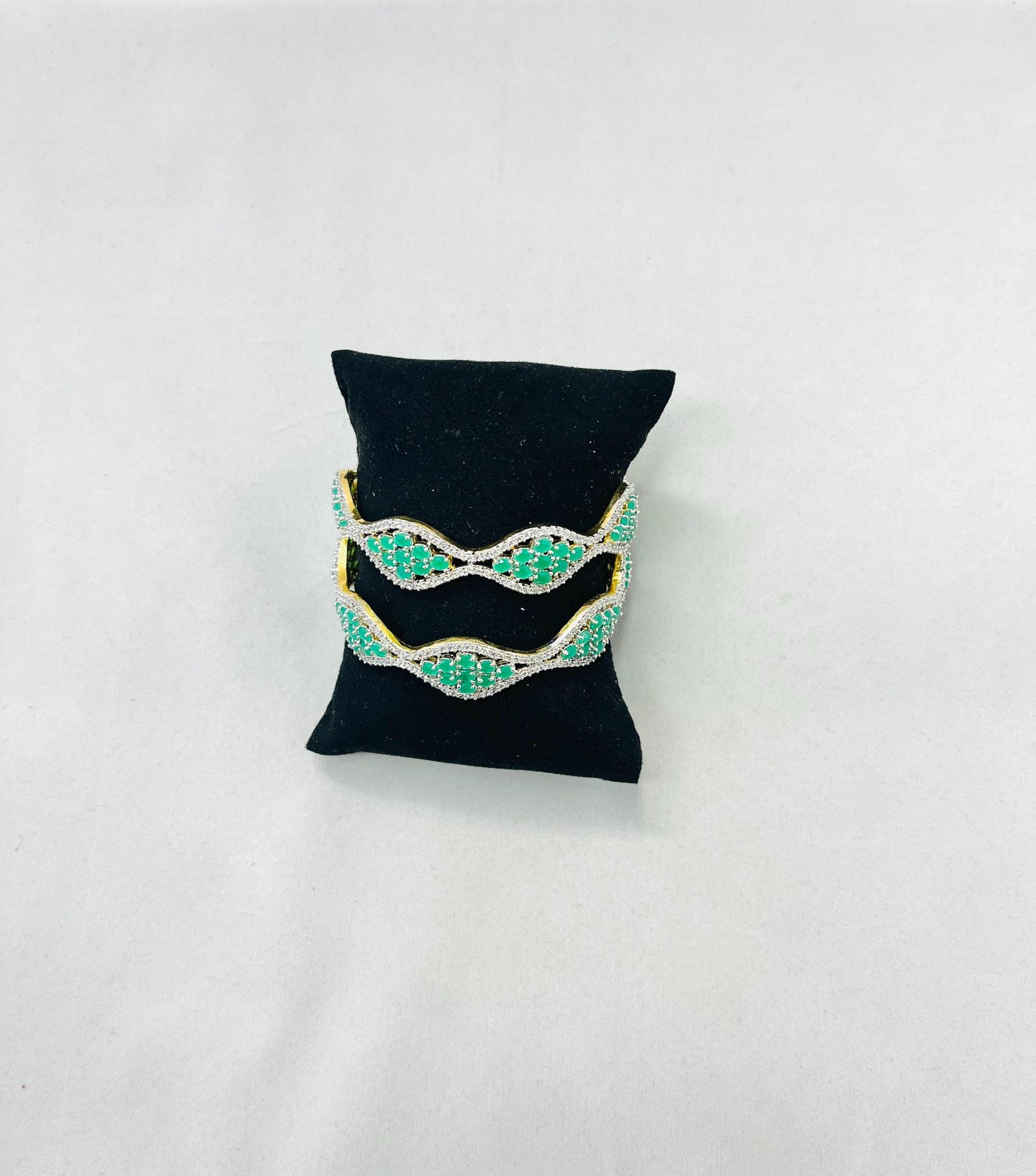 Emerald Green American Diamond Bangles