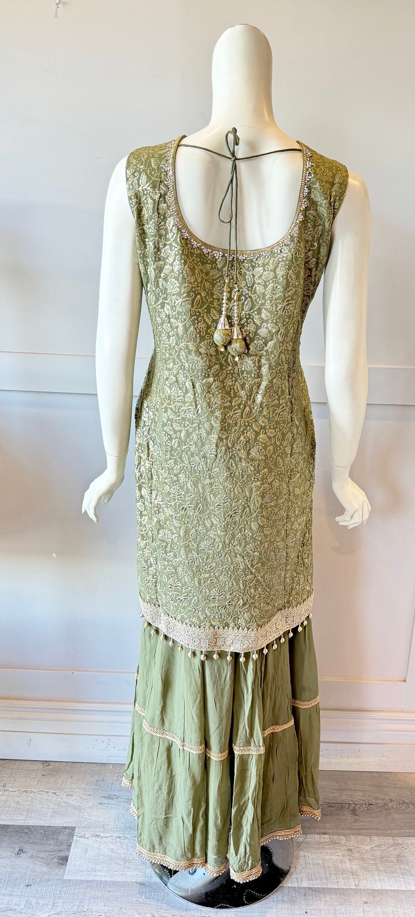 Green Sharara Set