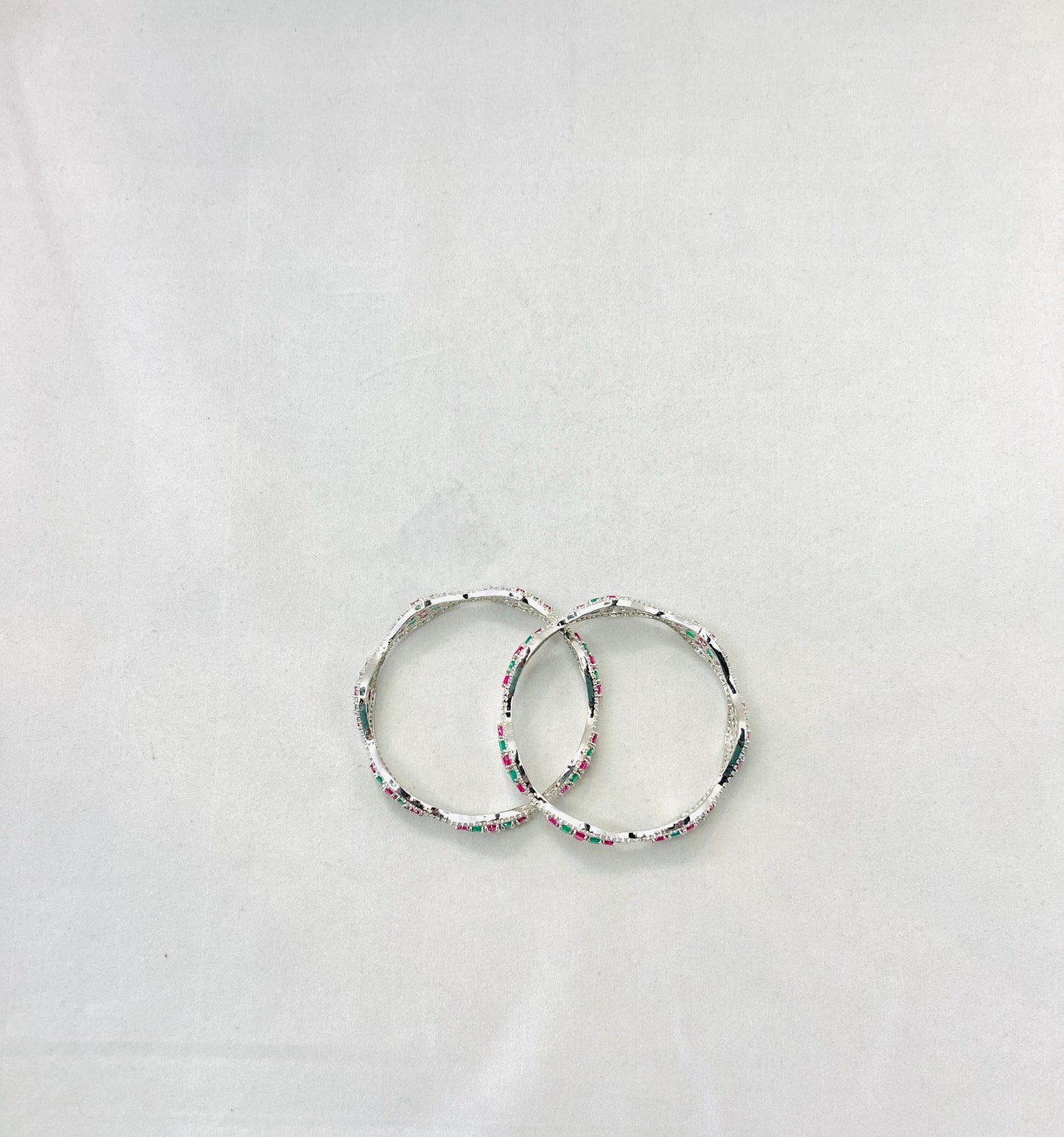 Ruby Emerald American Diamond Bangles