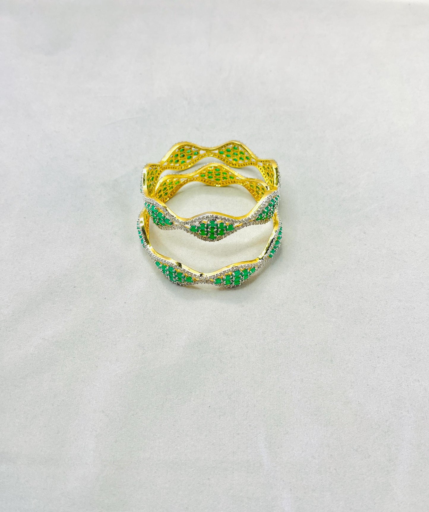 Emerald Green American Diamond Bangles