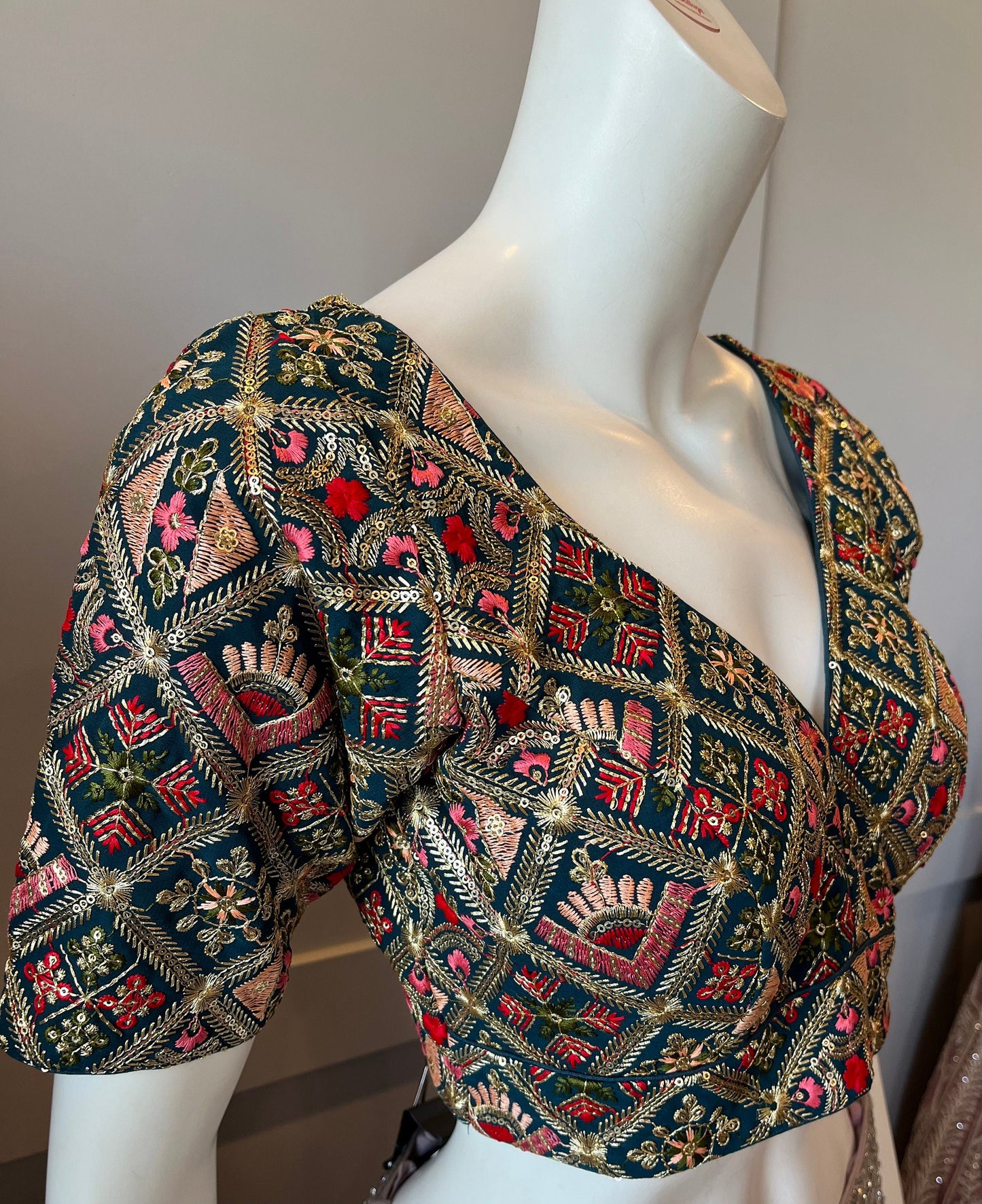 Green Embroidered Blouse