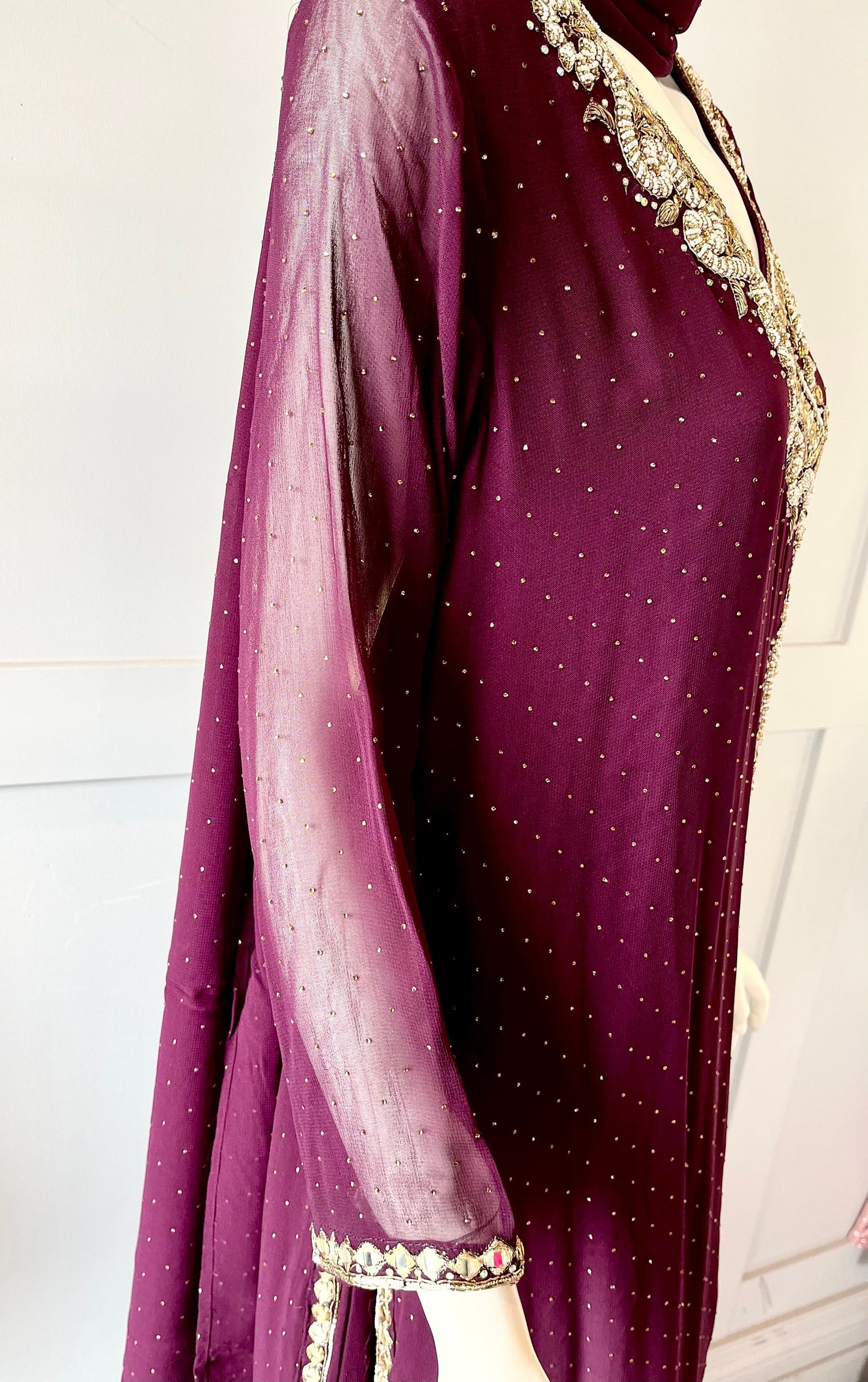 Wine georgette gown