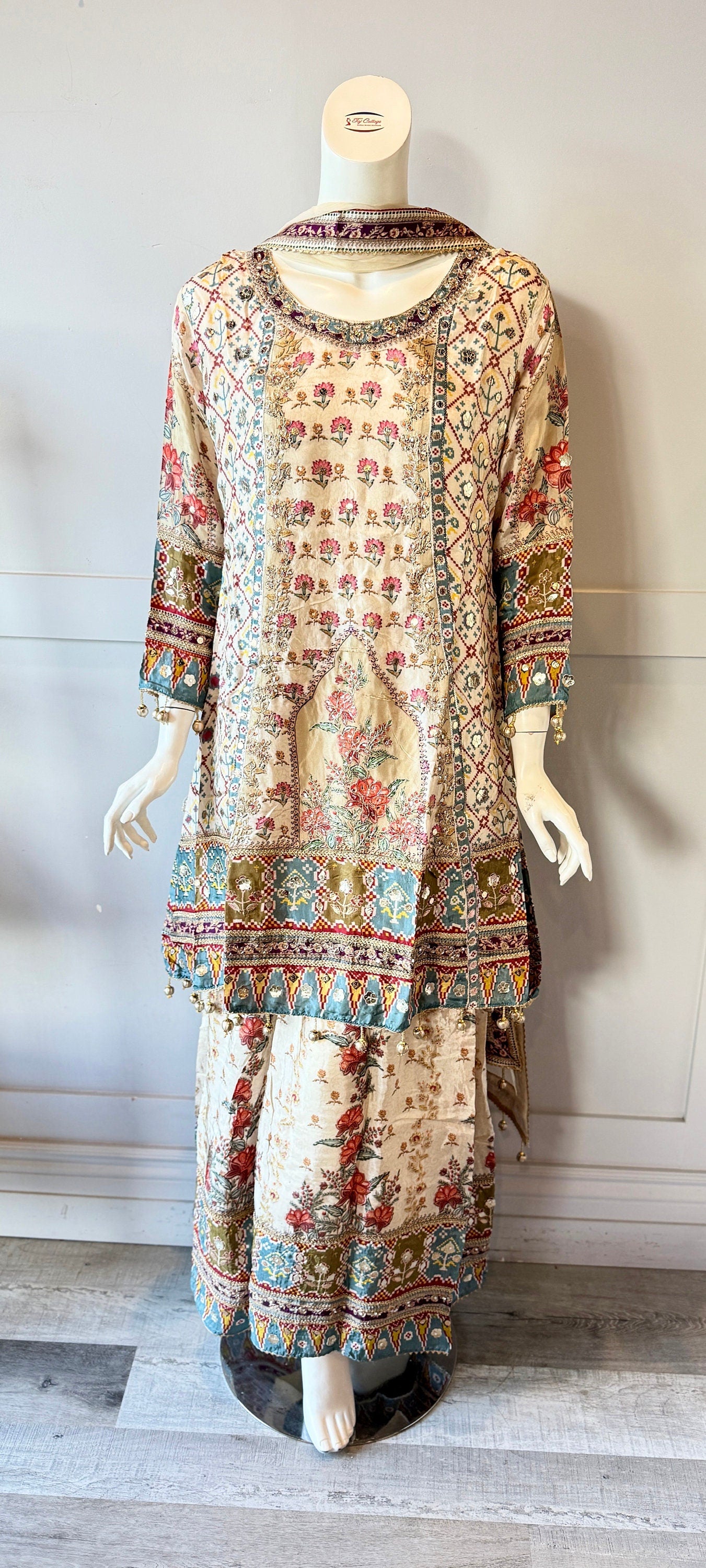 Cream Sharara Set