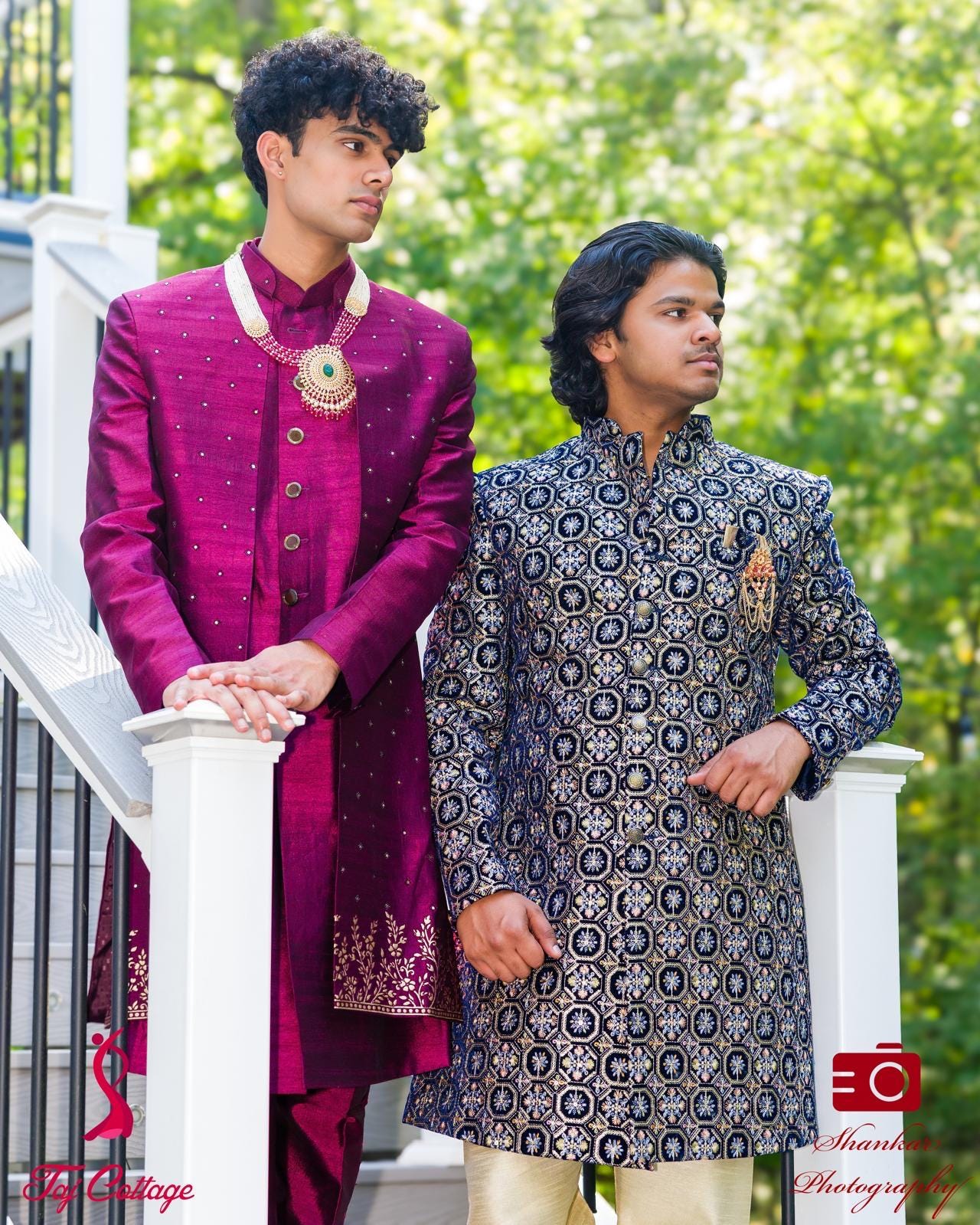 Magenta Color Sherwani