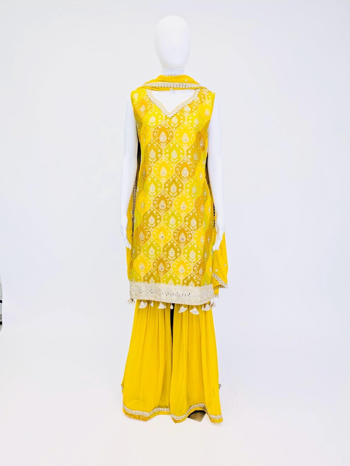 Mustard Yellow Color Sharara Suit