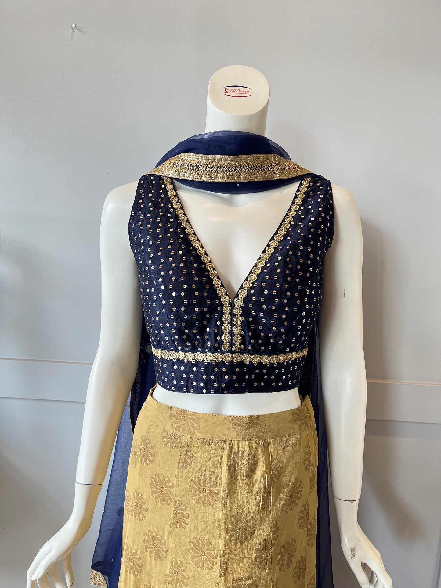 Gold & Blue Lehnga