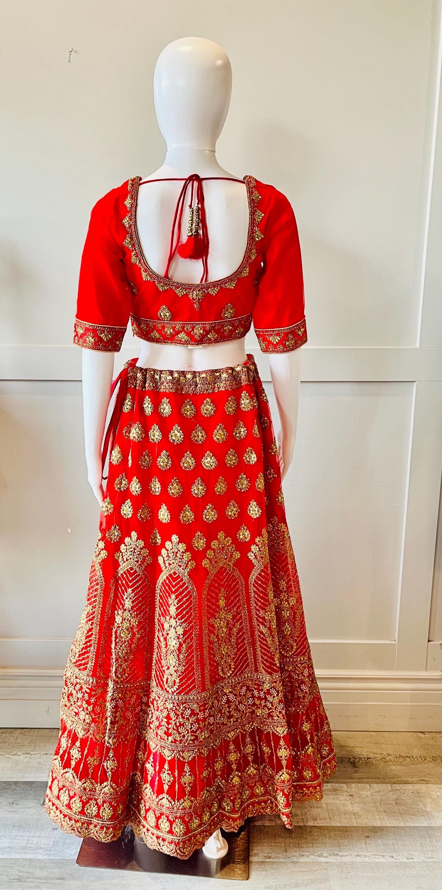 Embroidered Red Lehanga