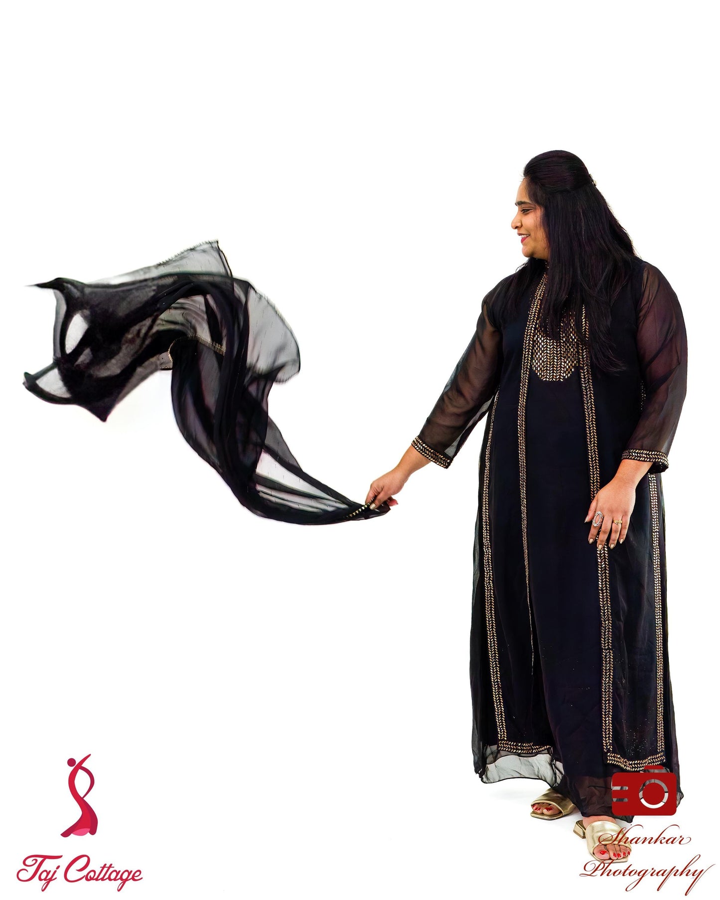 Black Georgette Gown