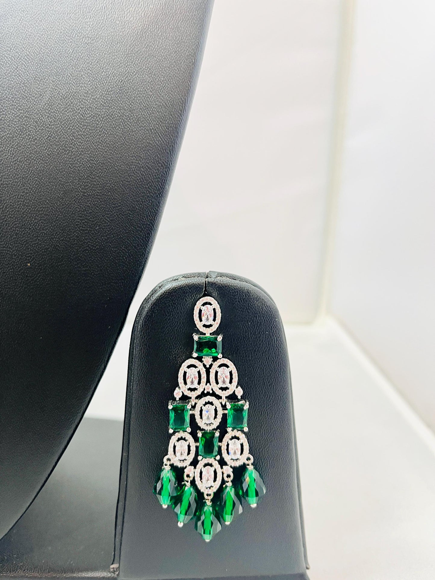American Diamond Emerald Green Jewelry Set