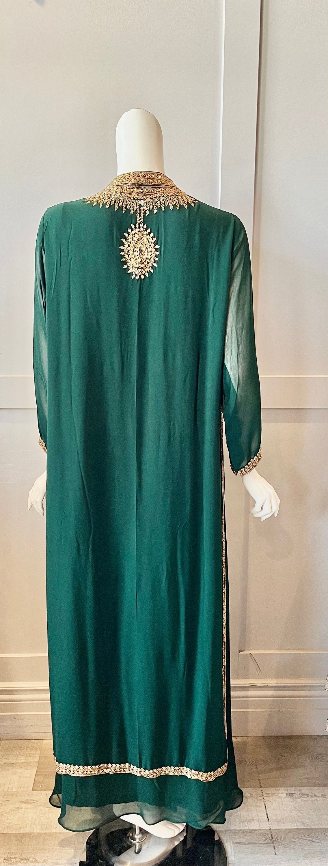 Green Georgette Gown