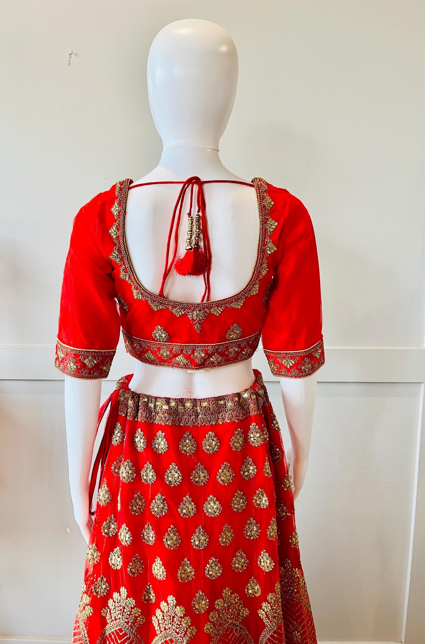 Embroidered Red Lehanga