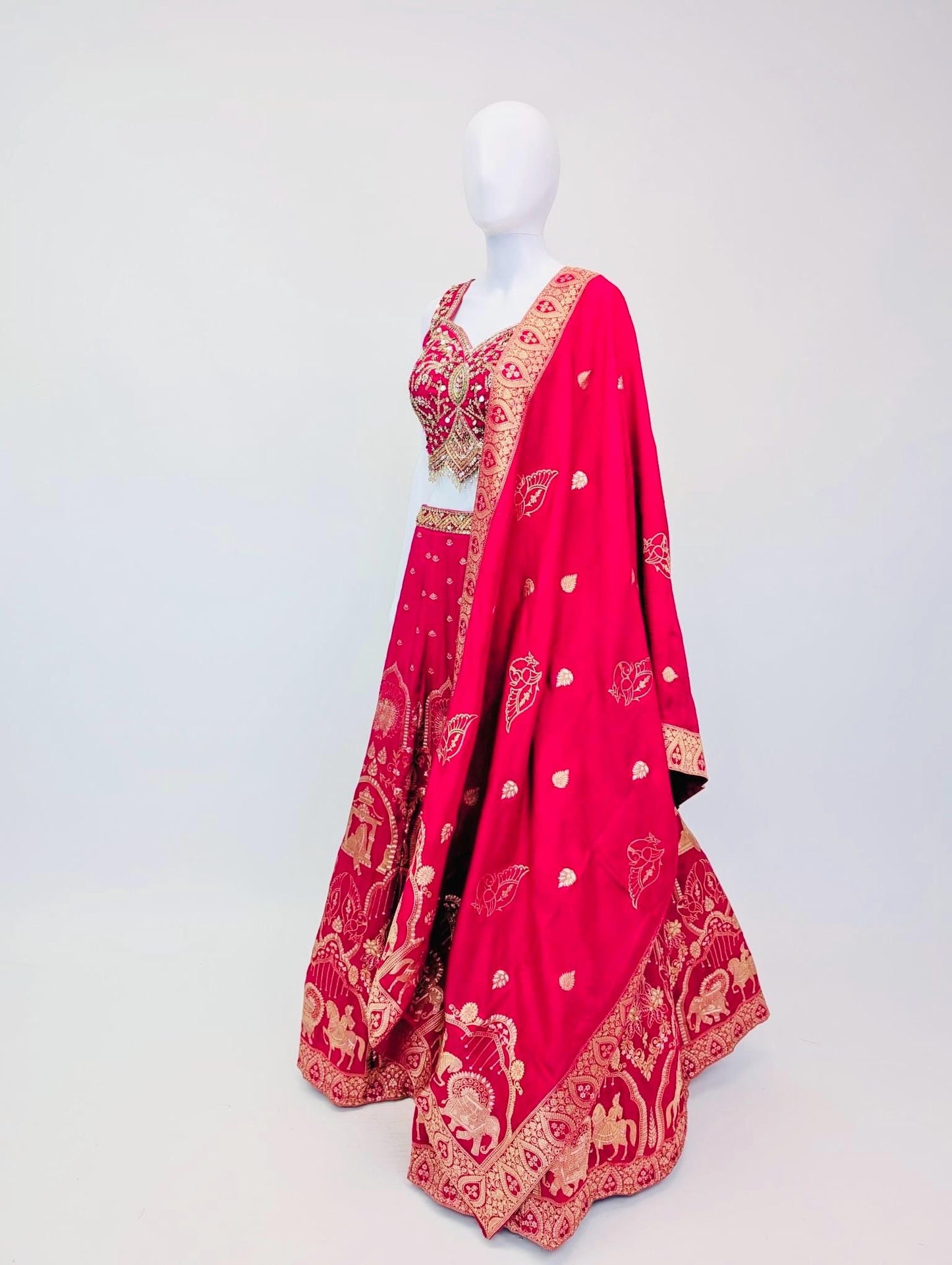 Pink Color Embriodery Lehnga