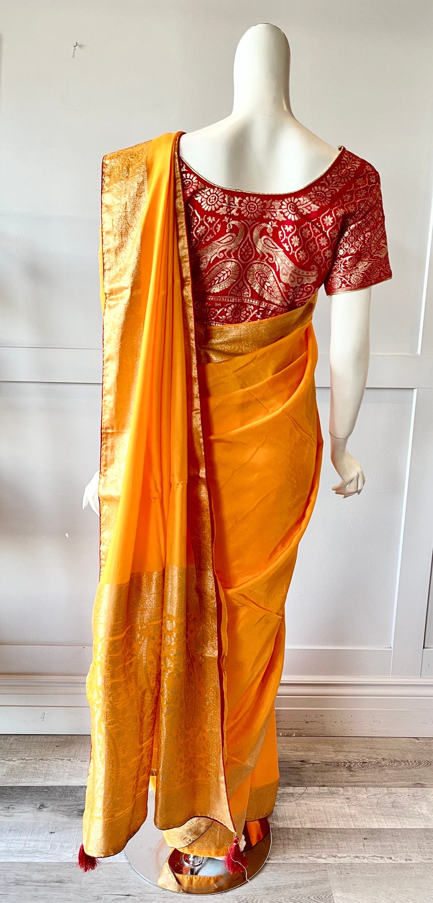 Yellow With Gold Zari Banarasi Silk Saree