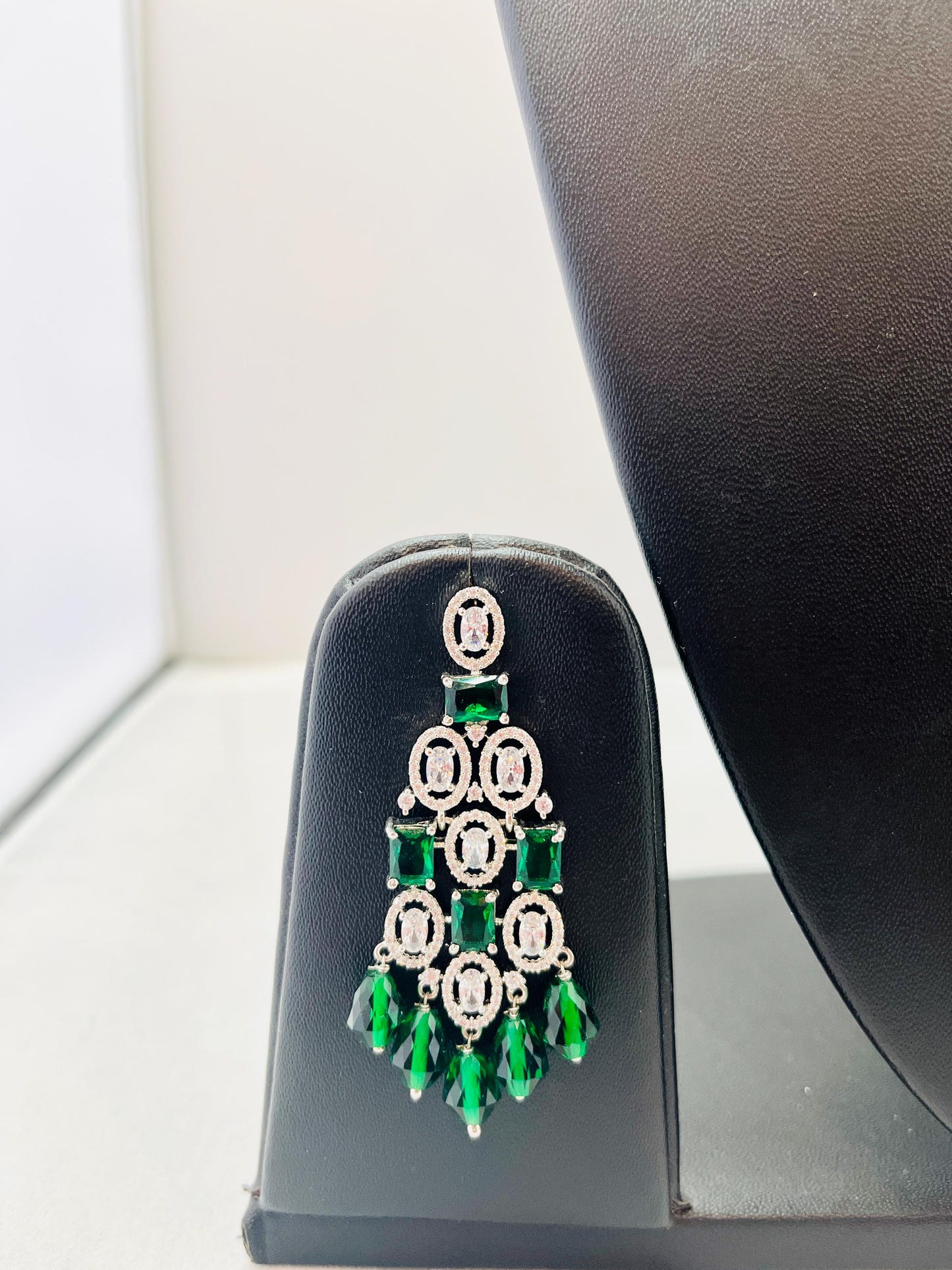 American Diamond Emerald Green Jewelry Set