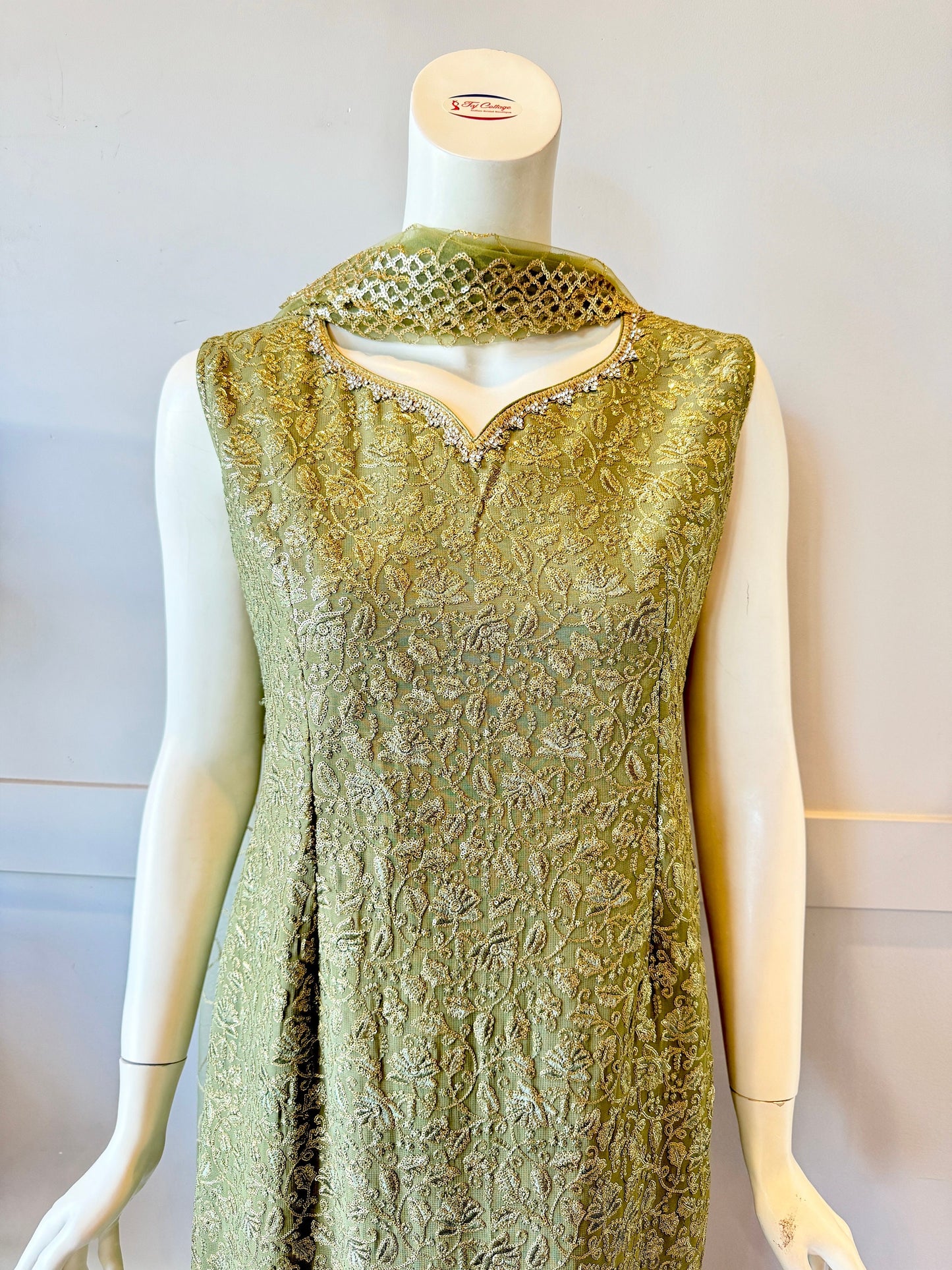 Green Sharara Set