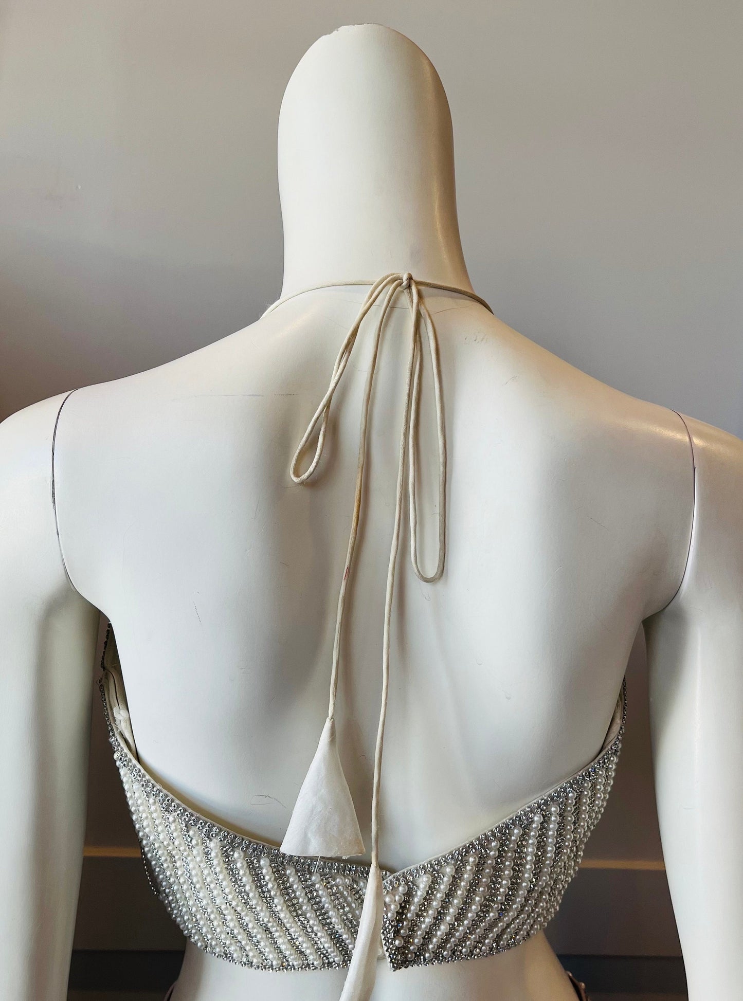 White Pearl and Rhinestone Blouse