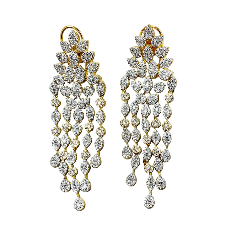 Fancy Gold Rhinestone Earrings