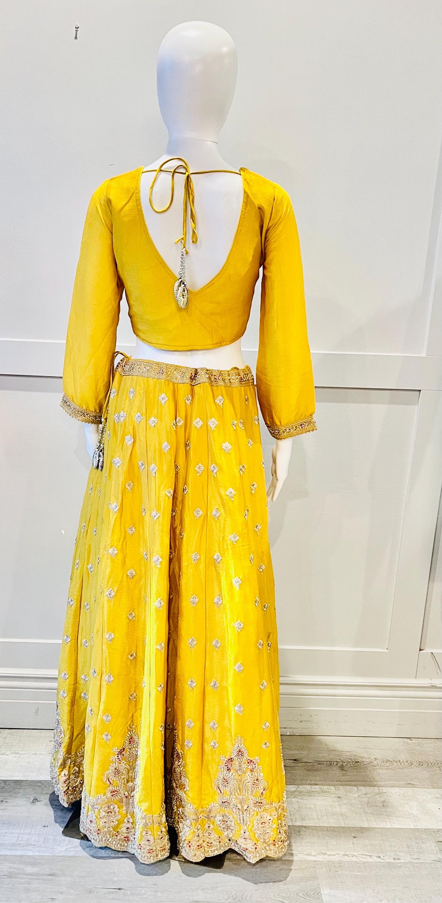 Embroidered Yellow Lehnga