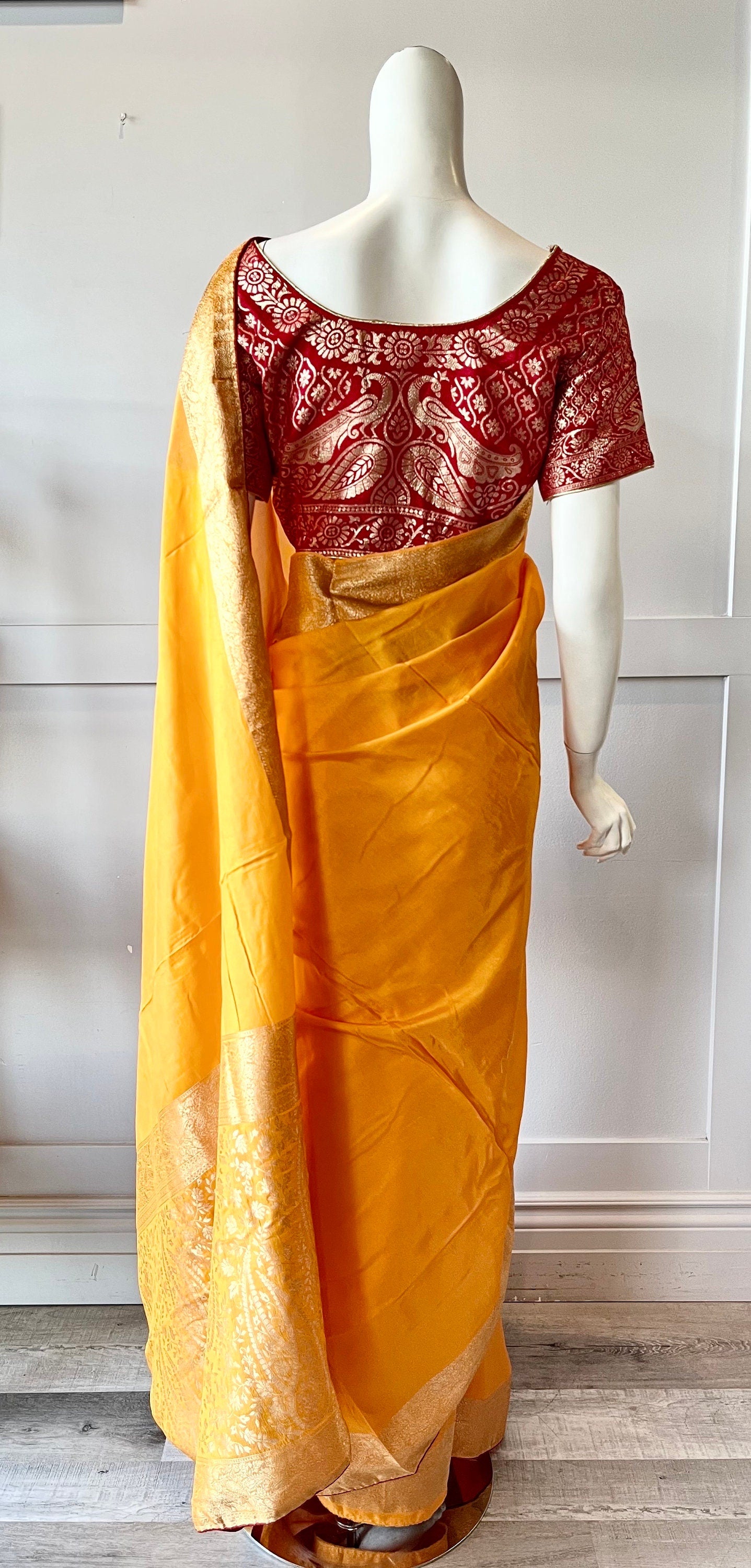 Yellow With Gold Zari Banarasi Silk Saree