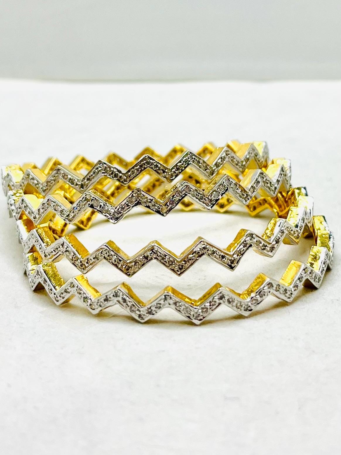 Zig Zag Stones Bangles