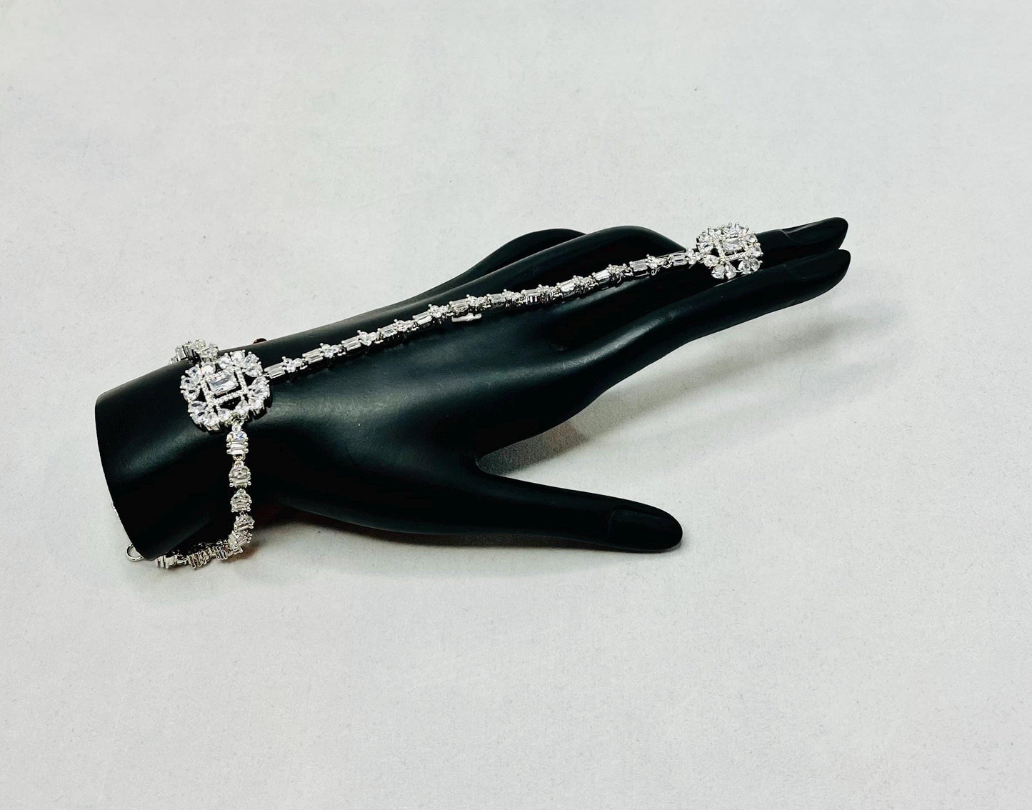Silver Stone Bracelet With Ring