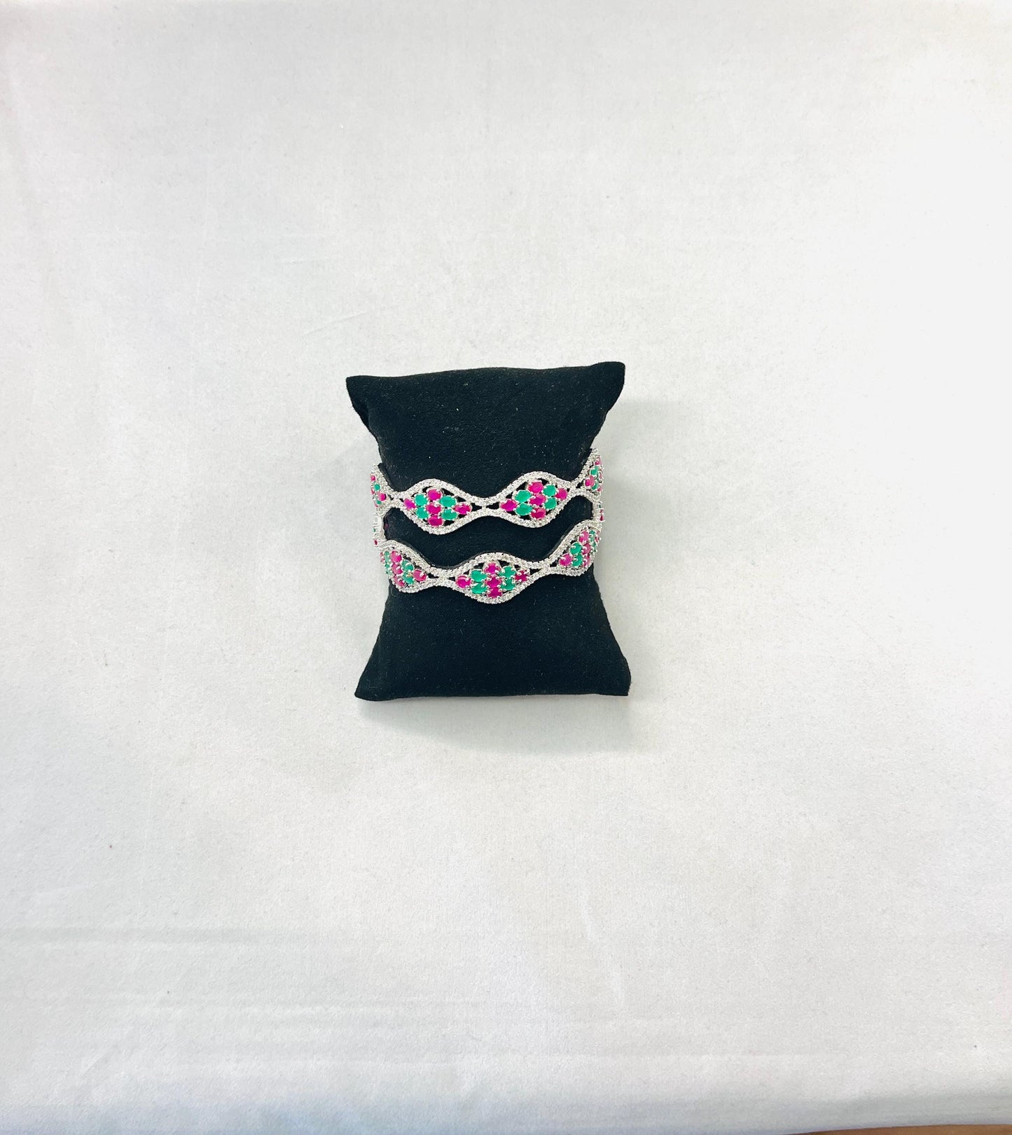 Ruby Emerald American Diamond Bangles