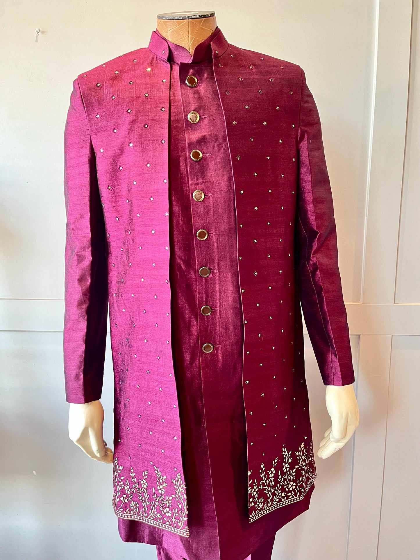 Magenta Color Sherwani