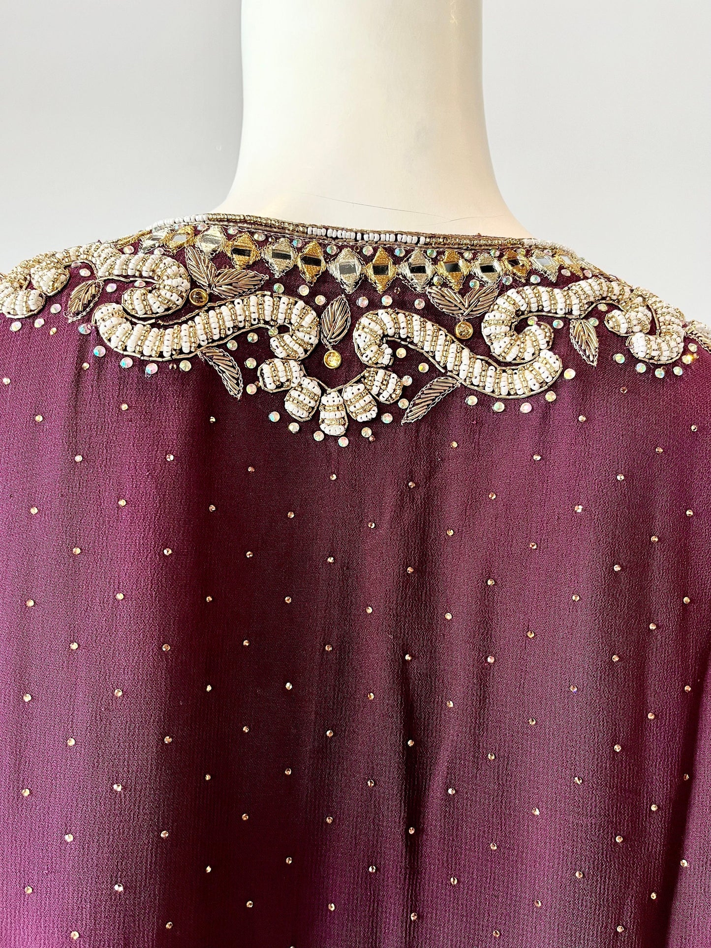 Wine georgette gown