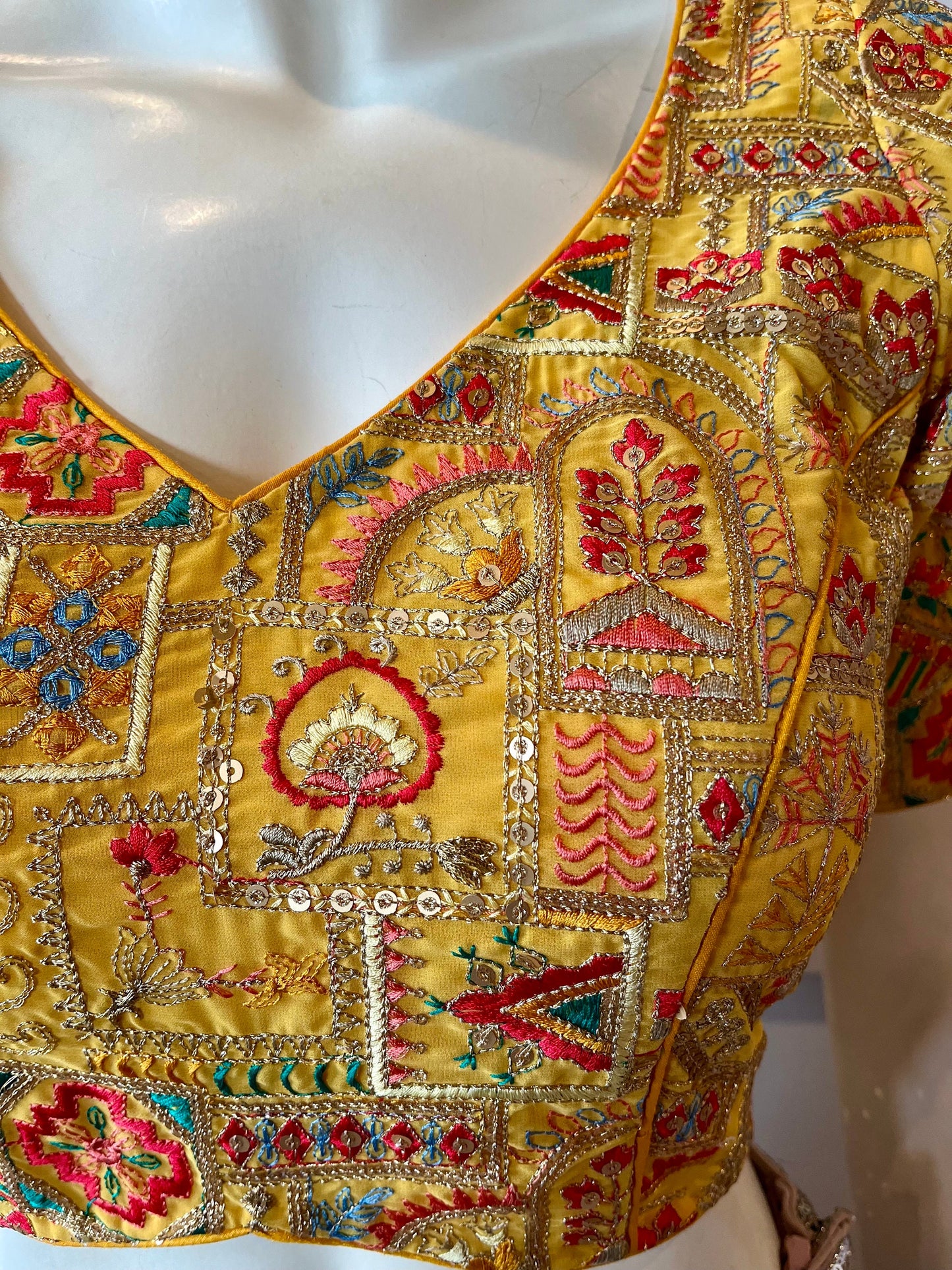 Yellow Embroidered Blouse