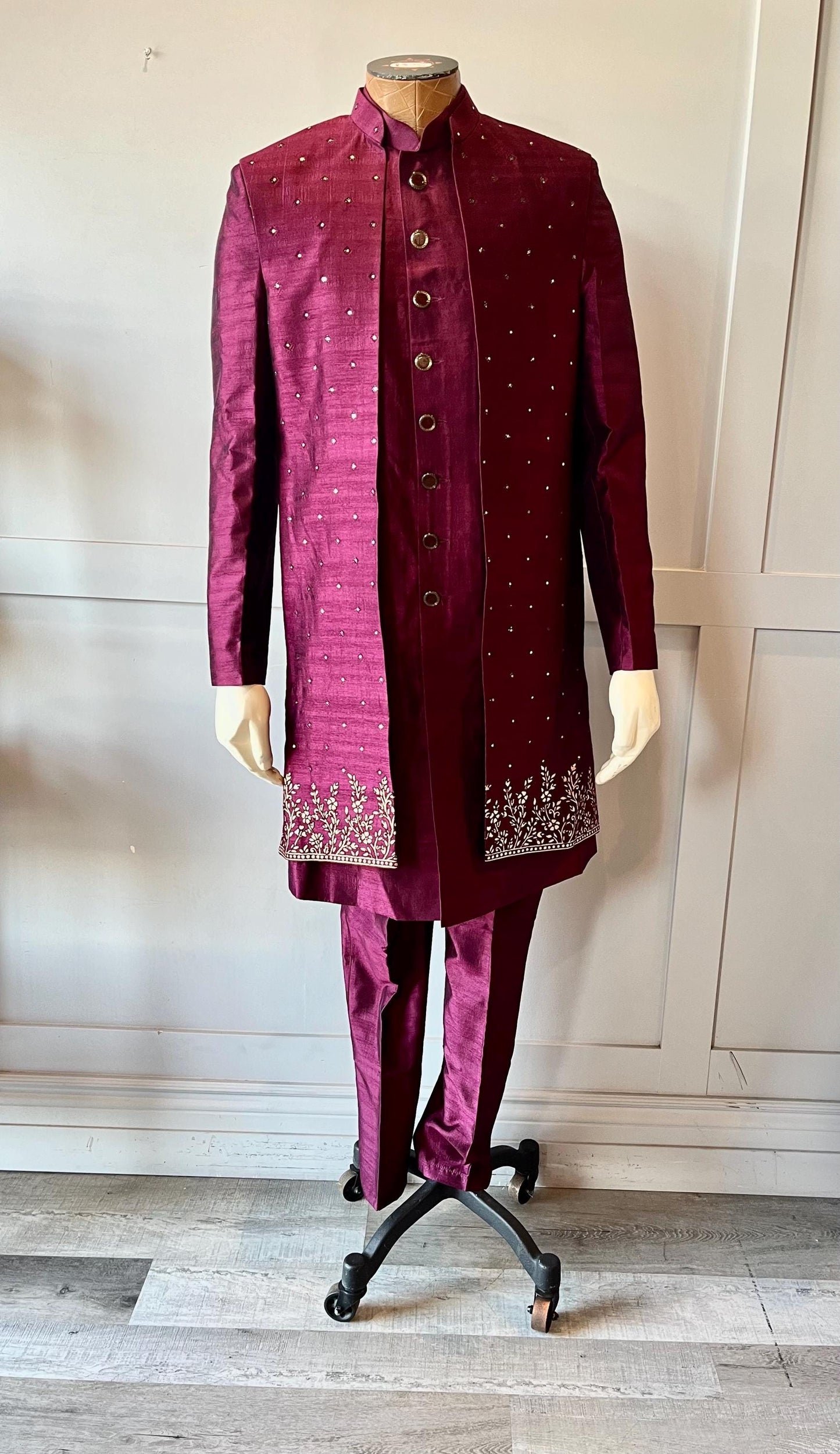 Magenta Color Sherwani