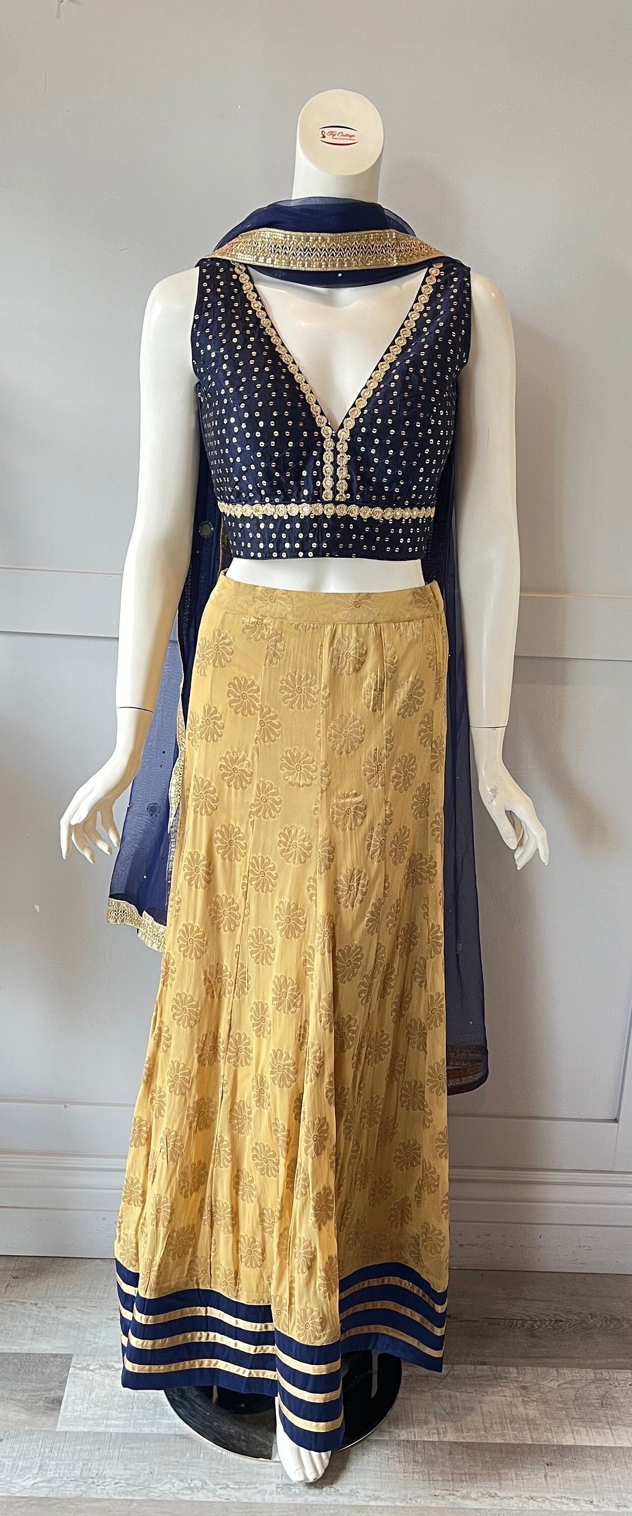Gold & Blue Lehnga