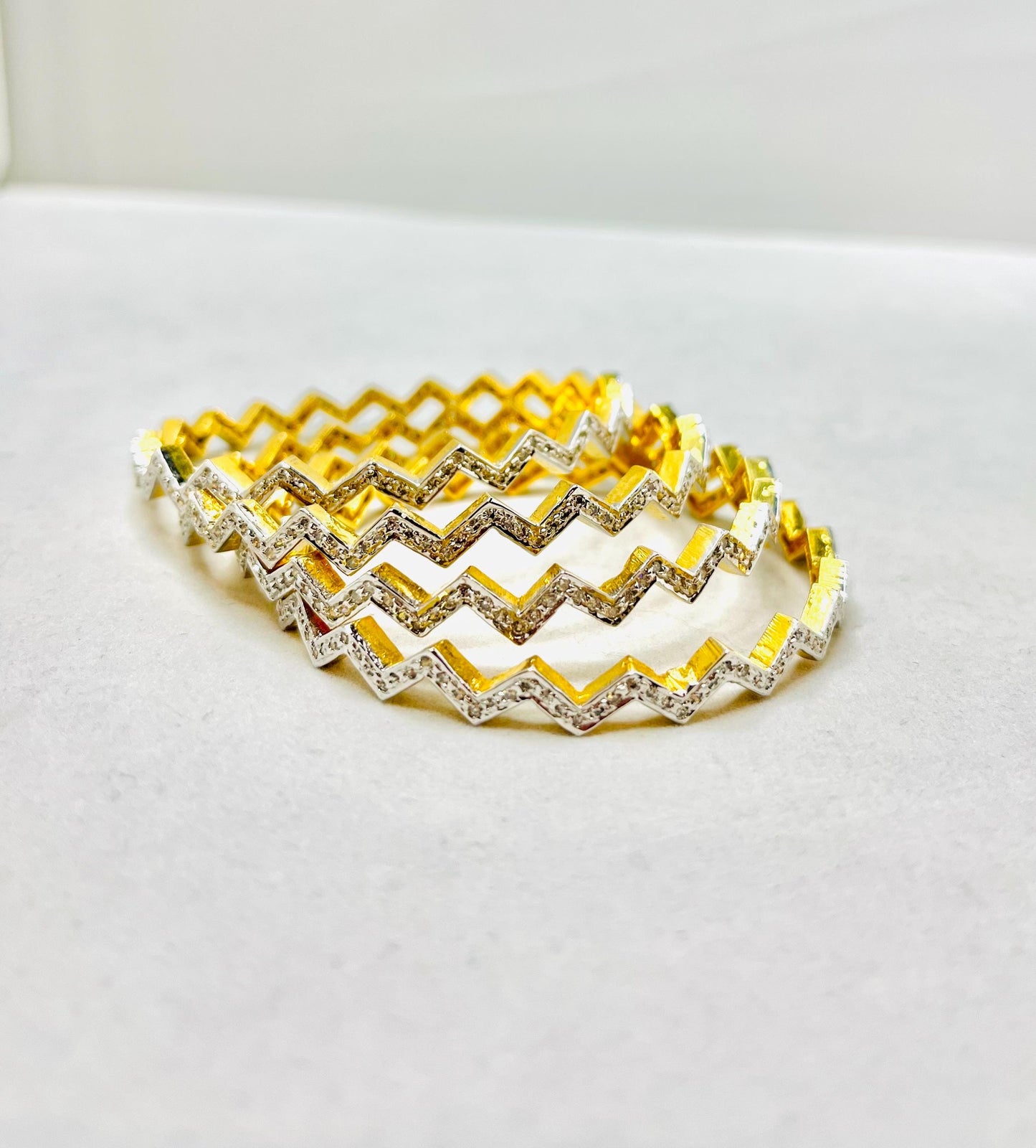 Zig Zag Stones Bangles