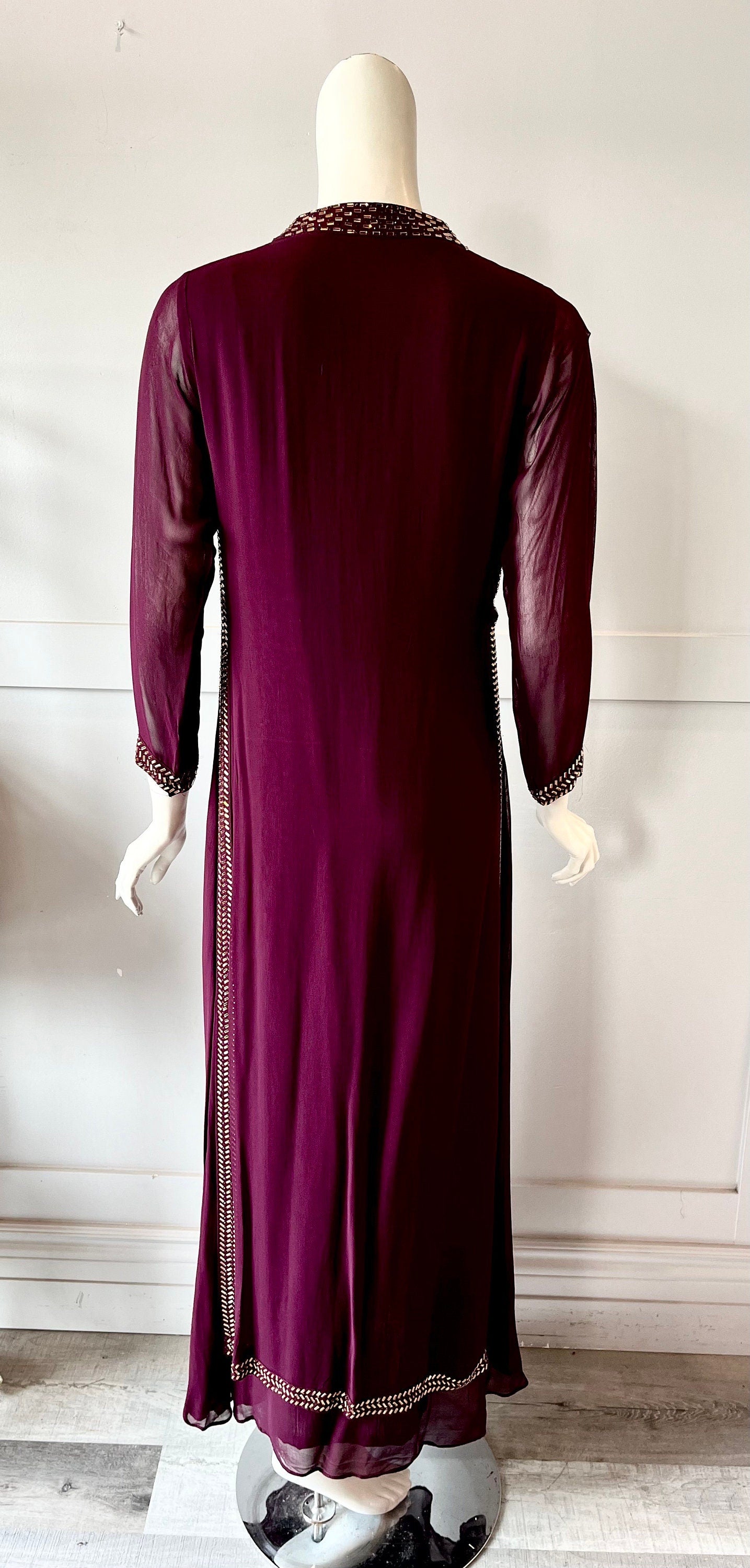 Wine georgette gown