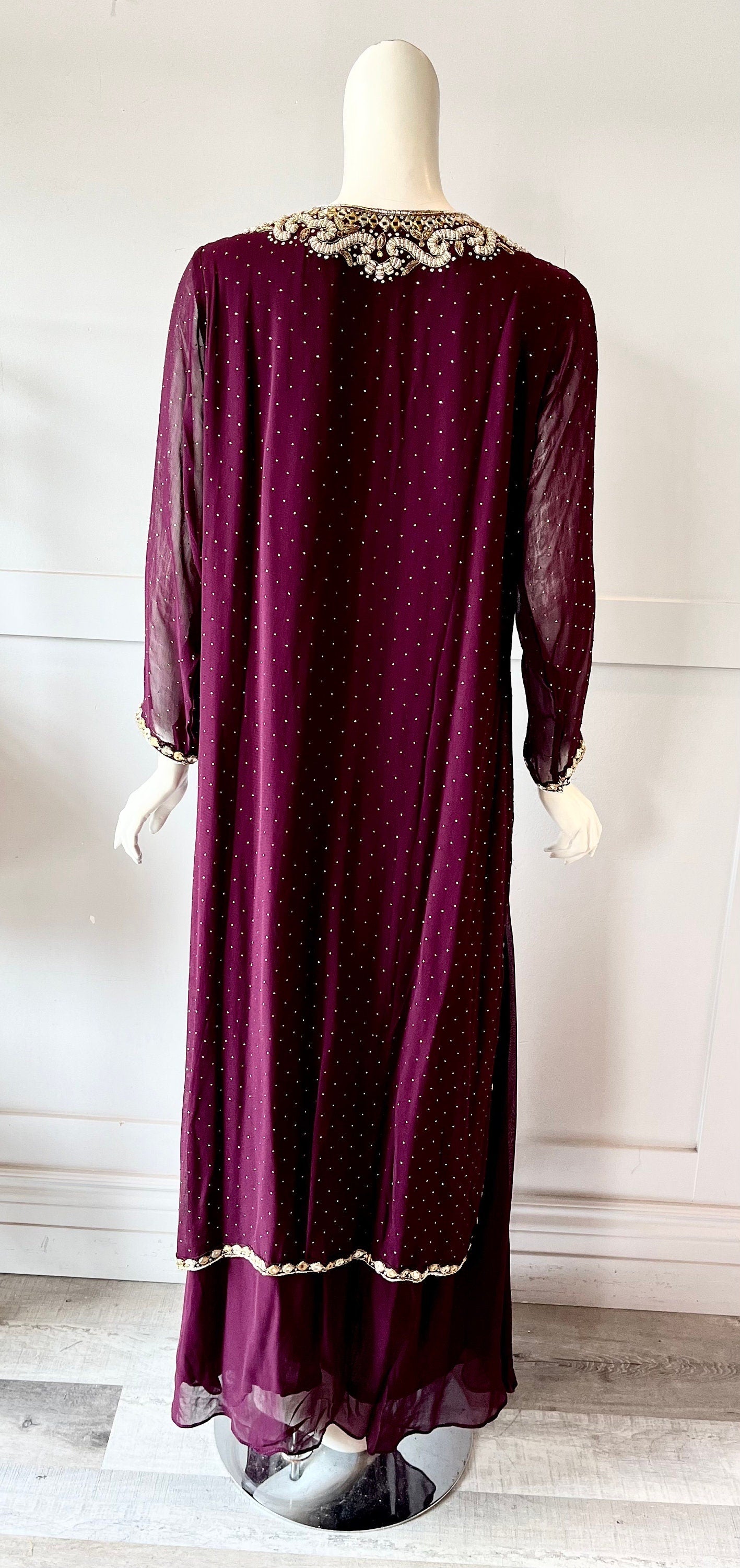 Wine georgette gown