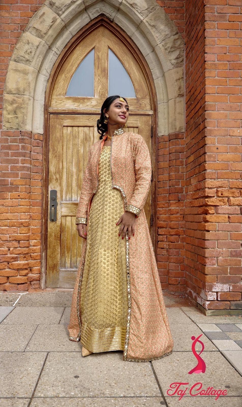 Light Pink & Gold Color Gown