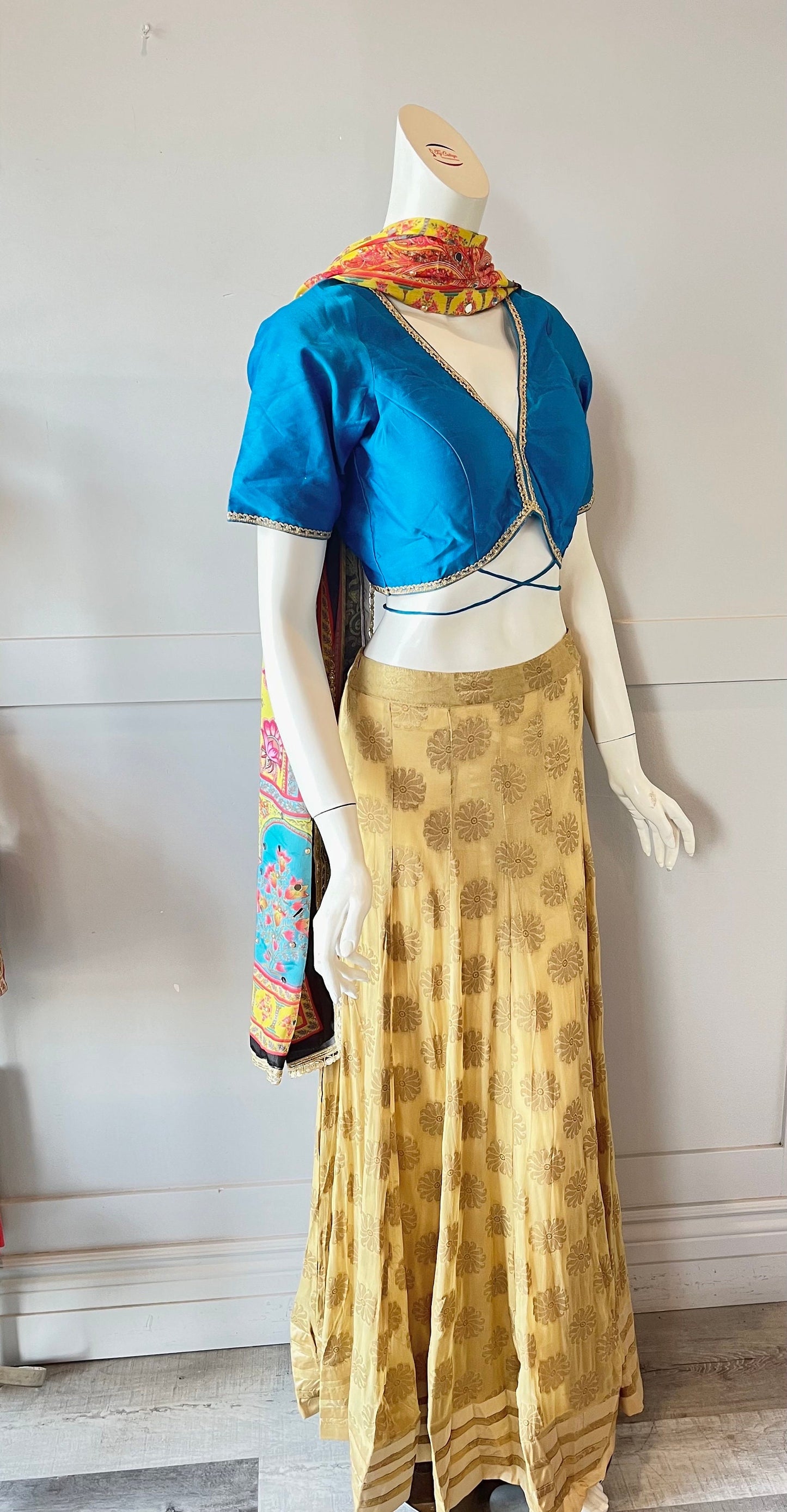 Gold & Blue  Lehnga