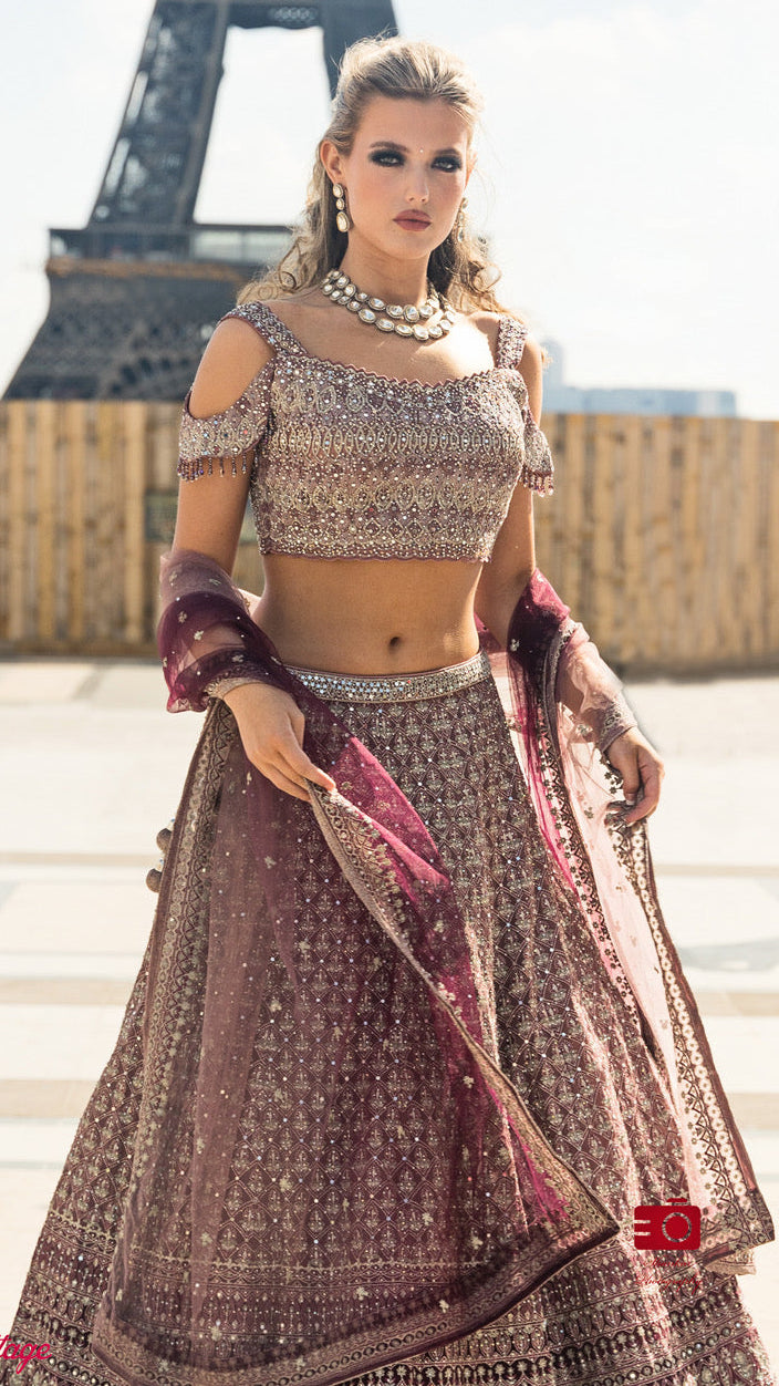 Dusty Purple Bridal Lehnga