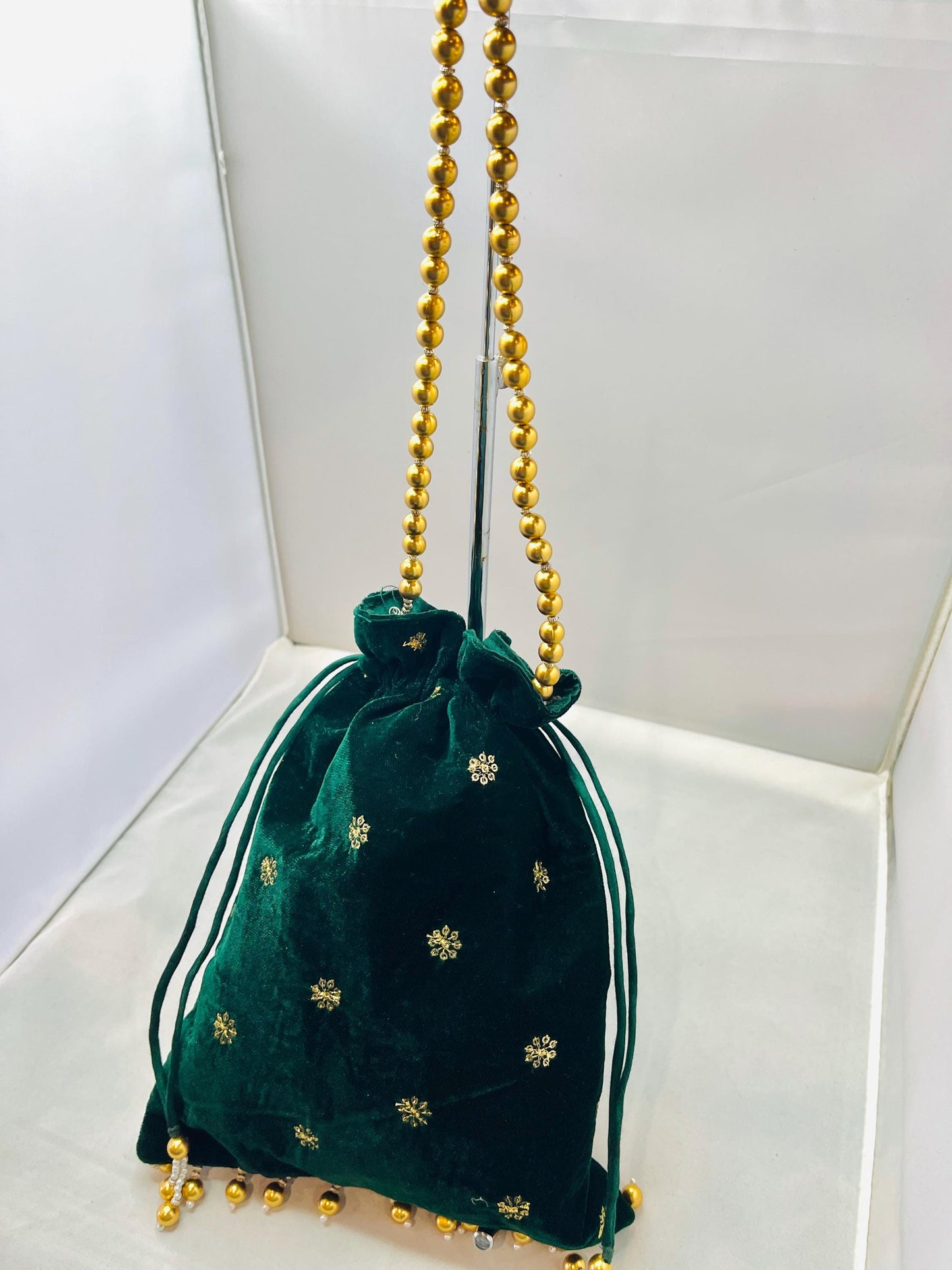 Green Color Velvet Bag