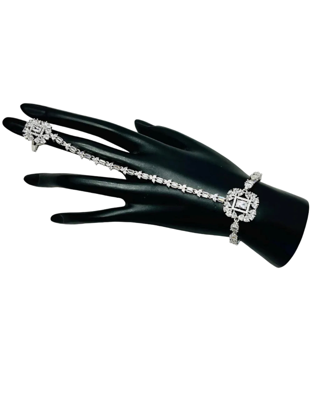 Silver Stone Bracelet With Ring