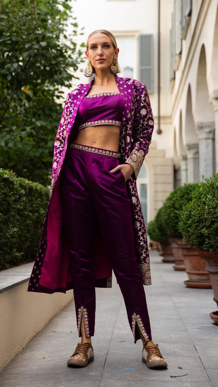 Purple Long Jacket-Dress