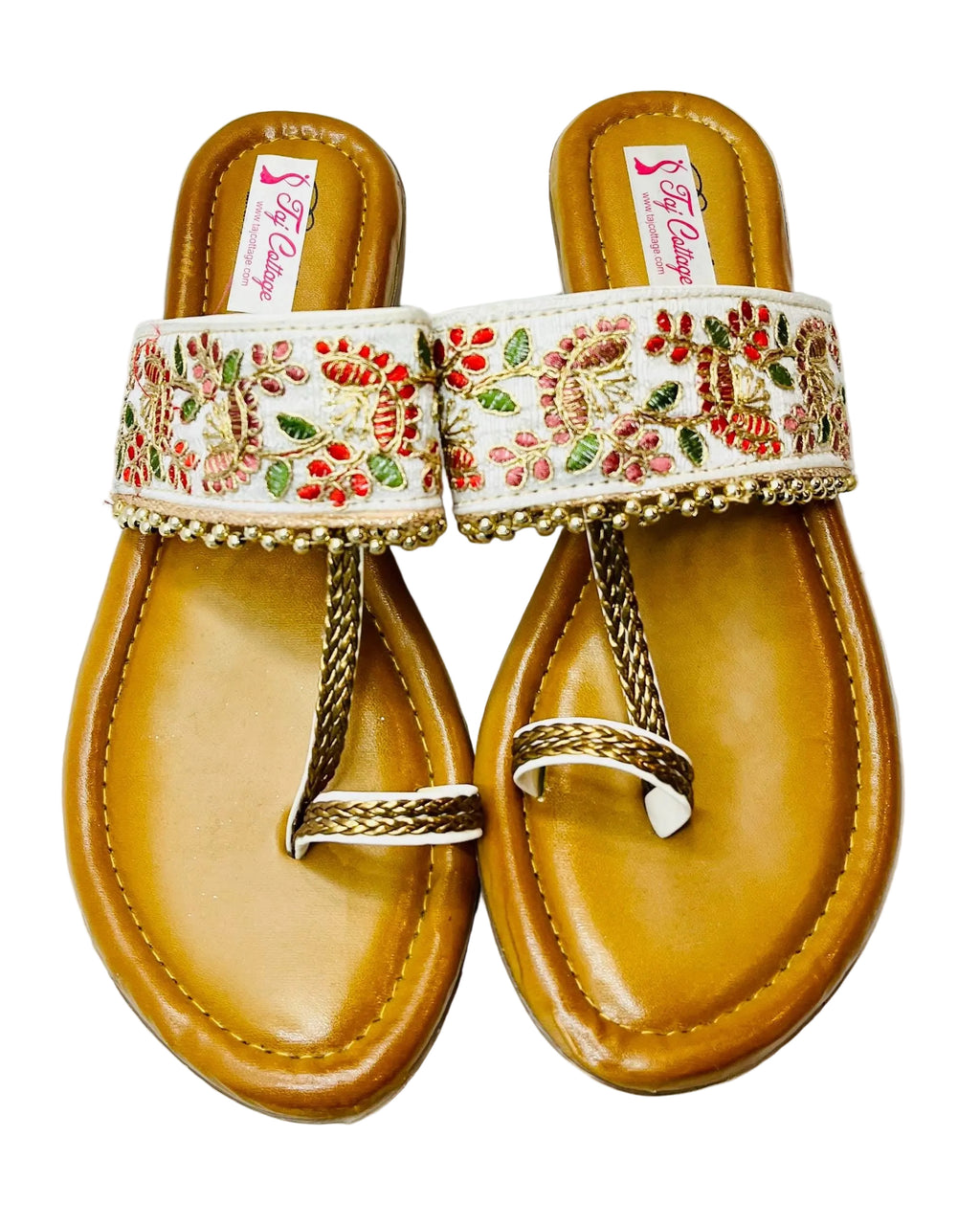 Gold & White Sandals