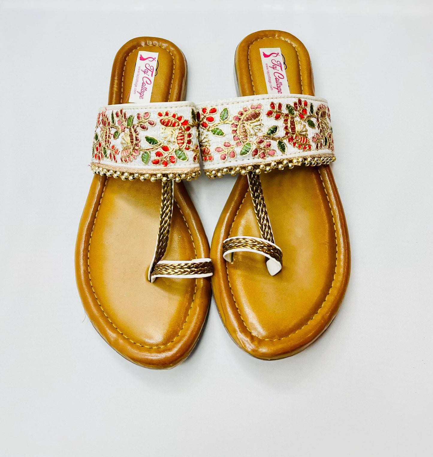 Gold & White Color Sandals