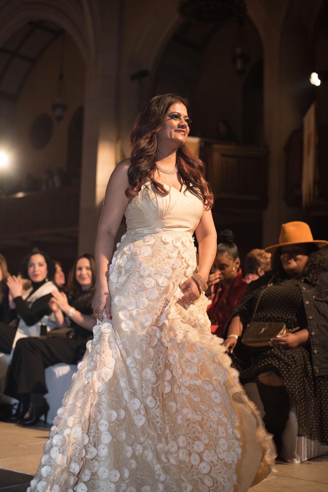 Cream Color Flowered Gown