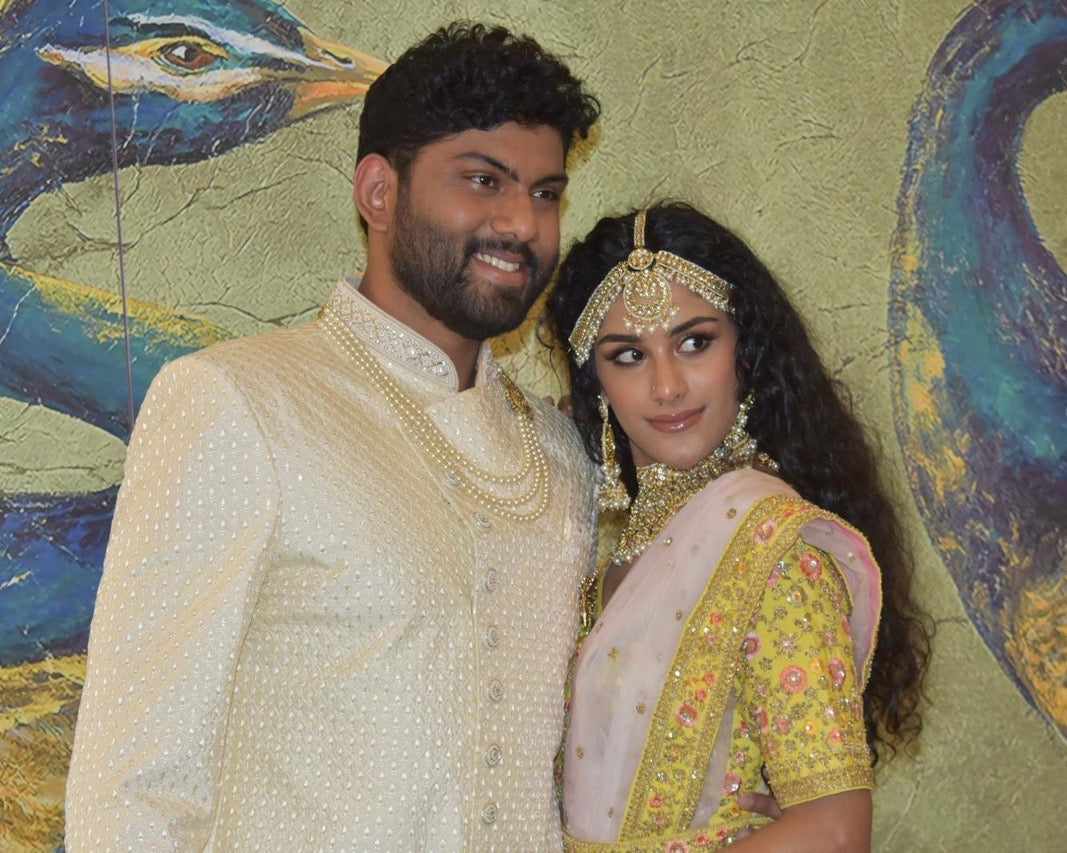 Cream Embroidered Sherwani