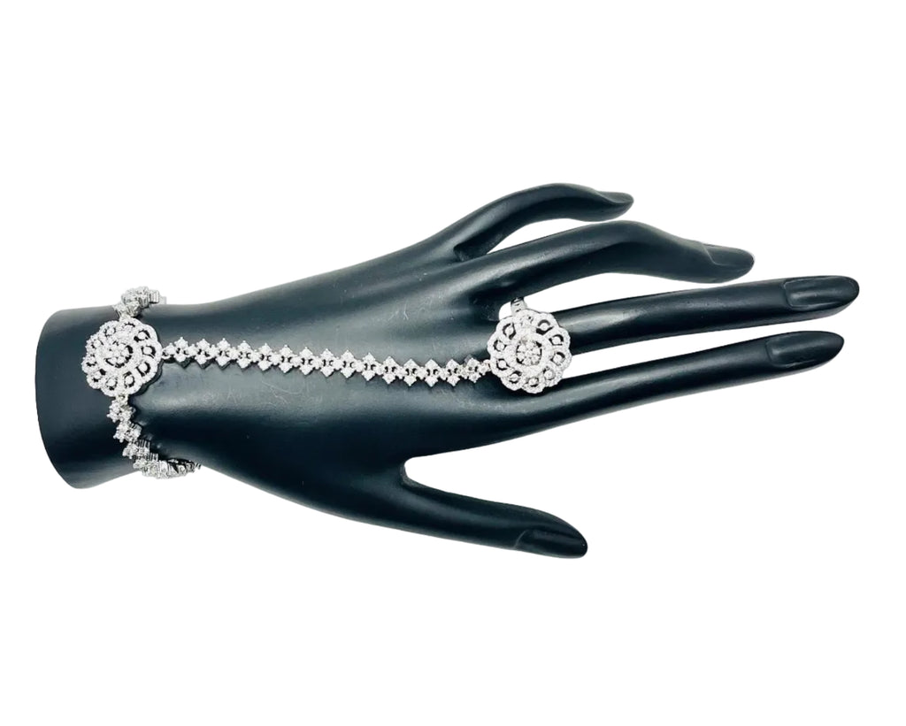 Silver Bracelet with Finger Ring