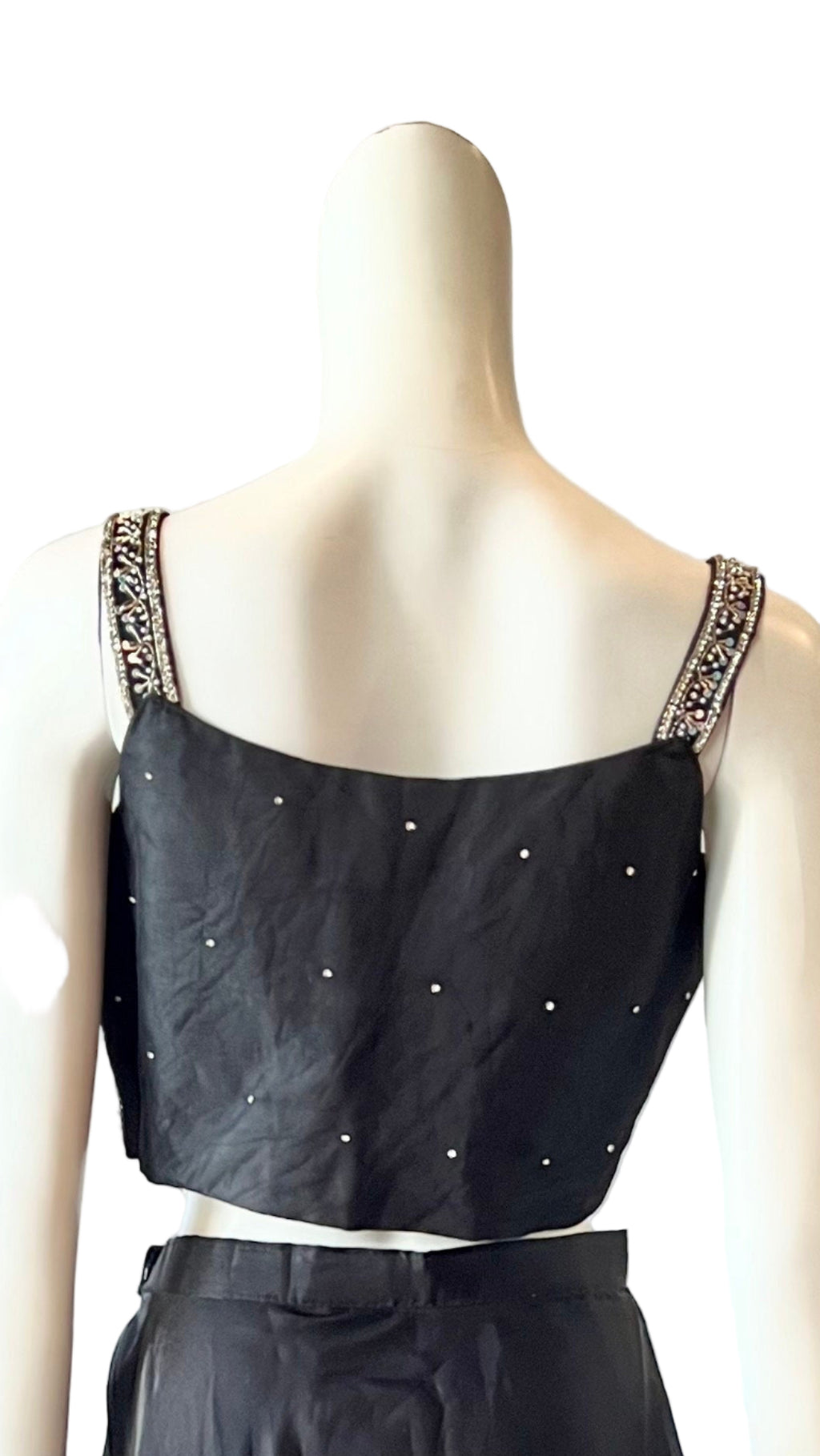 Black ruffle ready made saree