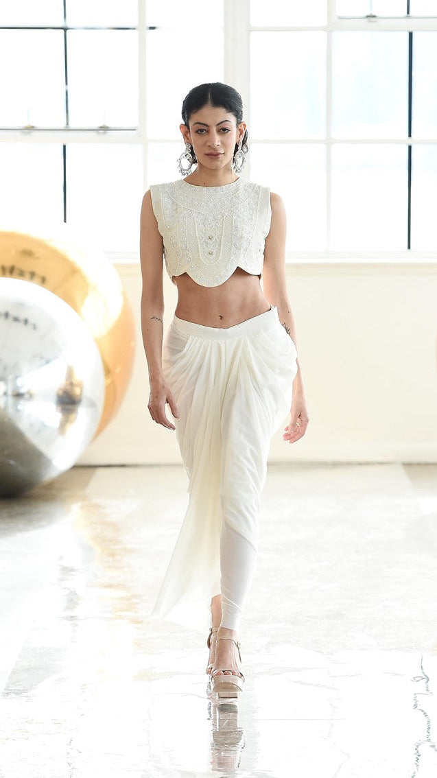 Crop Top with Draped Skirt