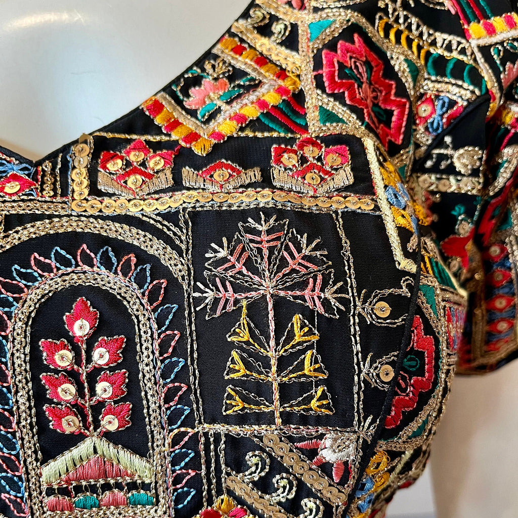 Black Embroidered Blouse